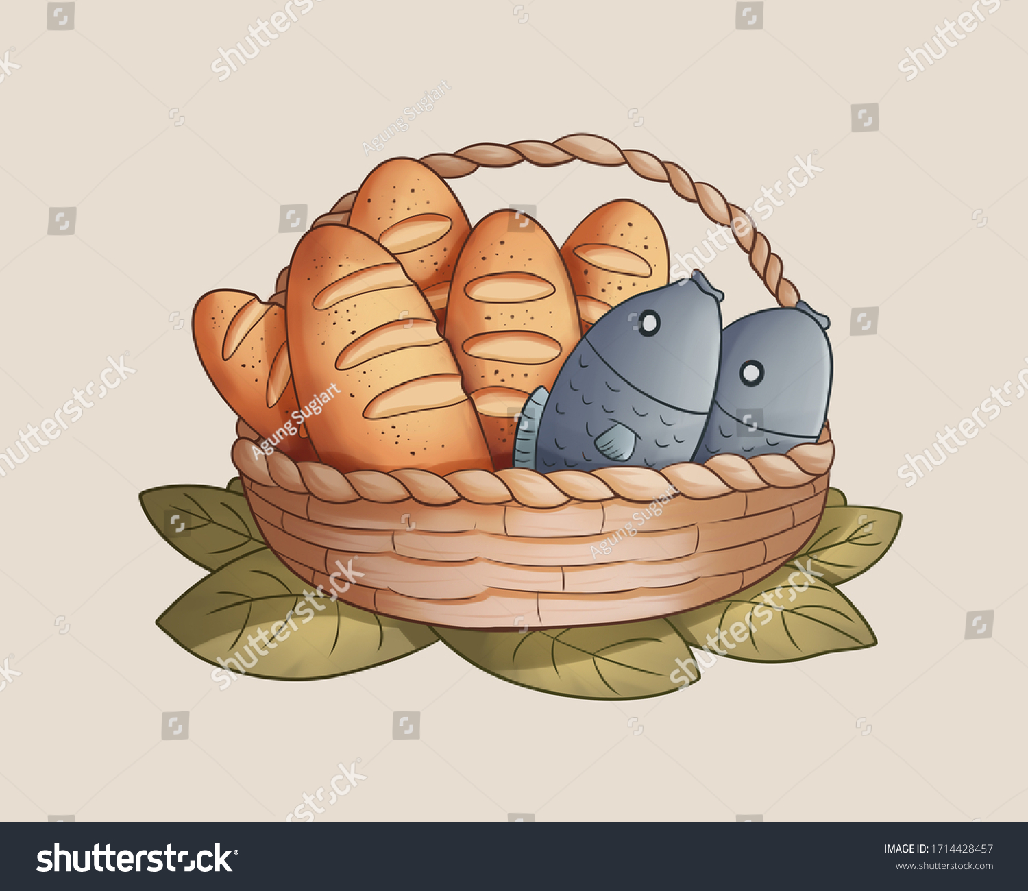 Five loaves and two fish Images, Stock Photos & Vectors | Shutterstock