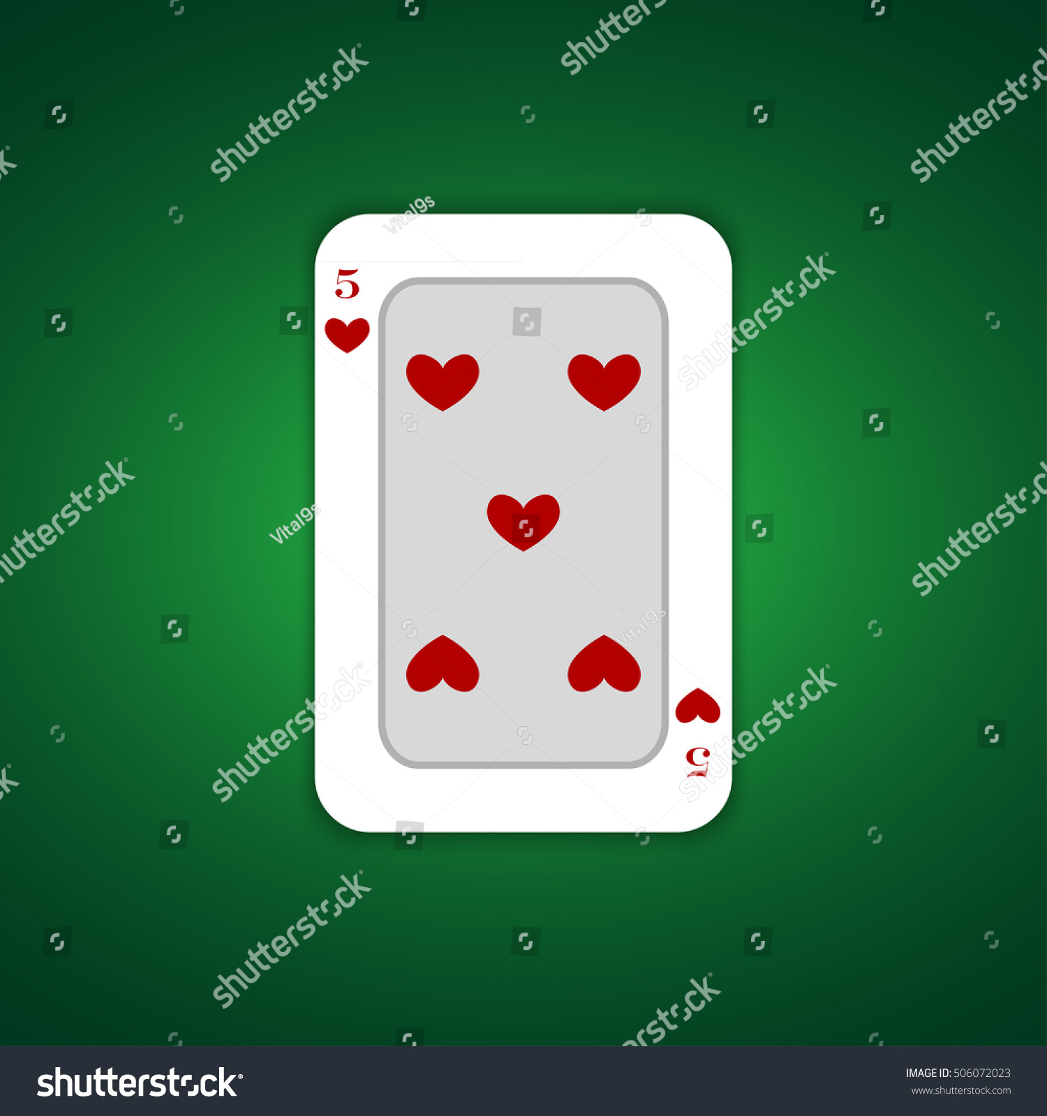 Five Hearts Playing Card Stock Illustration 506072023 | Shutterstock