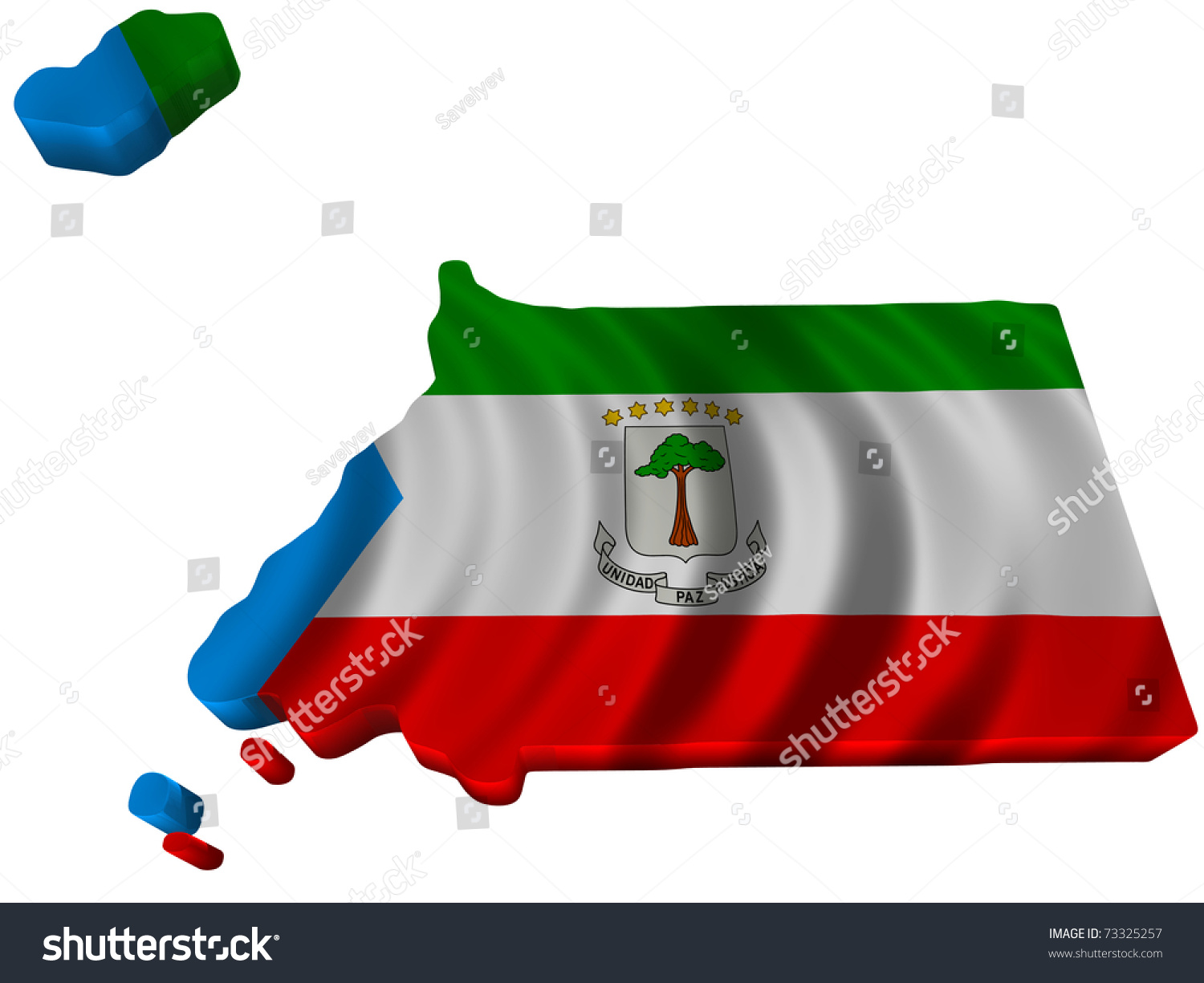 Flag And Map Of Equatorial Guinea Stock Photo 73325257 : Shutterstock