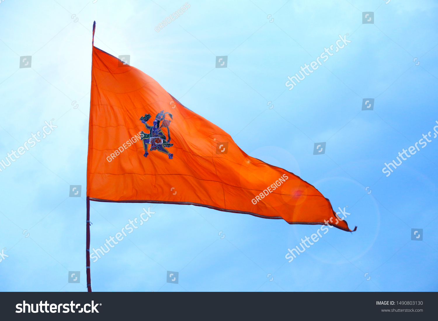 flag-decorated-during-hanuman-jayanti-2019-stock-photo-edit-now