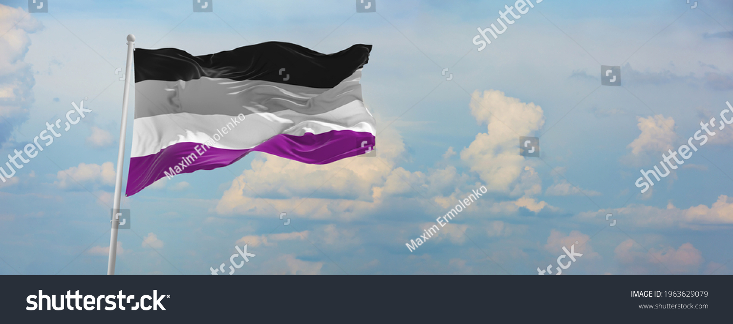 Flag Asexuality Pride Waving Wind On Stock Illustration 1963629079 Shutterstock 