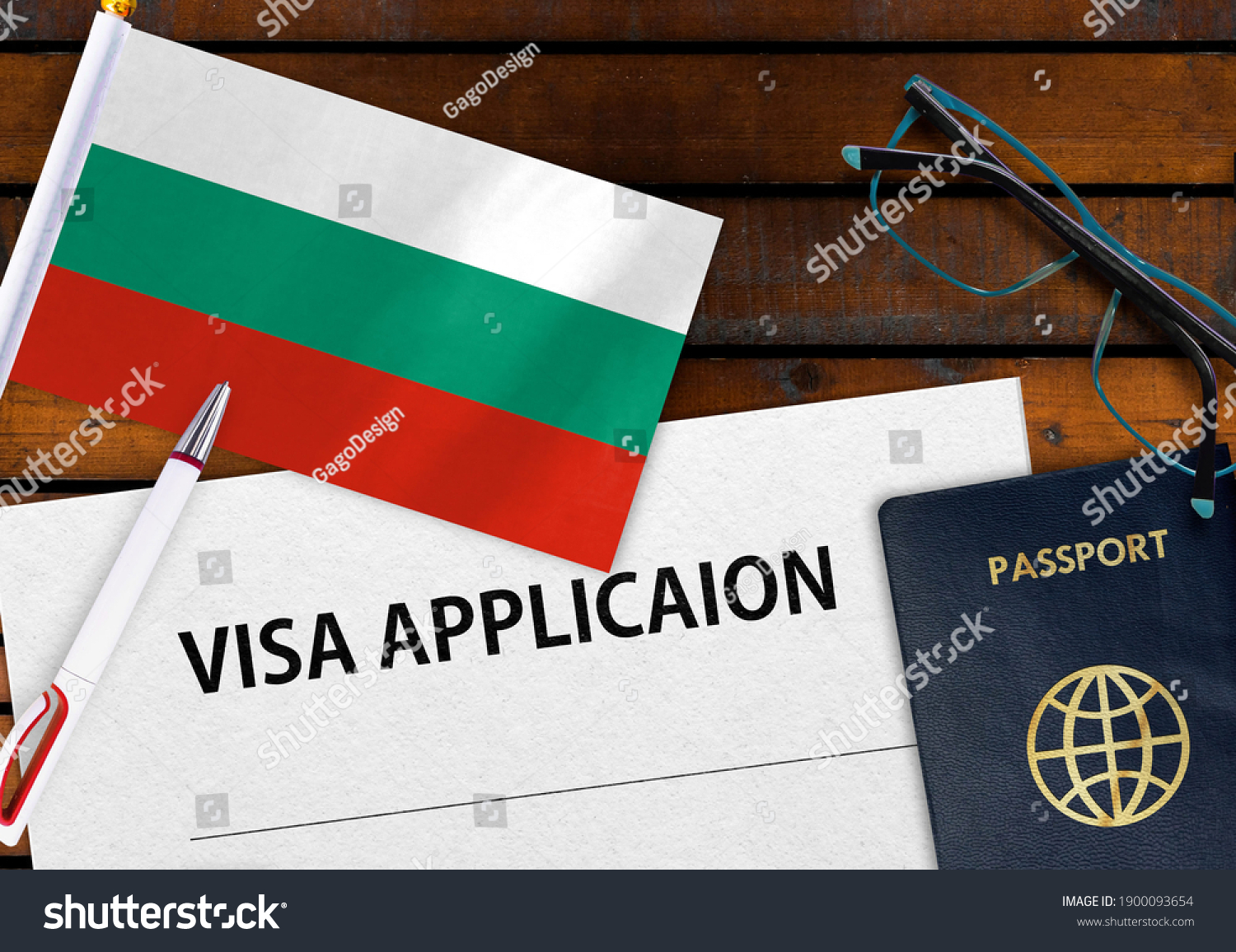 220 Bulgaria Visa Images Stock Photos Vectors Shutterstock   Stock Photo Flag Of Bulgaria Visa Application Form And Passport On Table 1900093654 