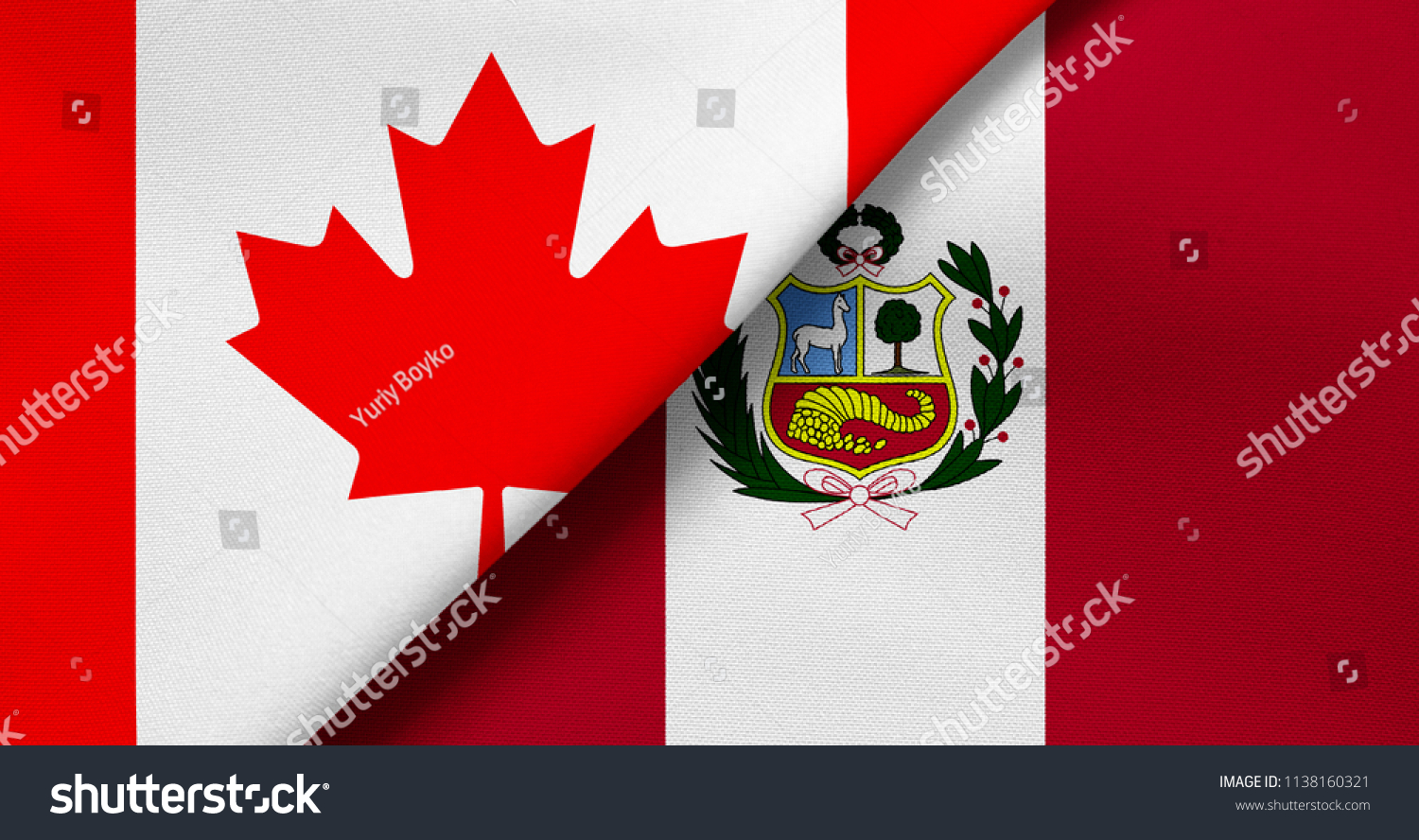 Flag Canada Peru Stock Illustration 1138160321