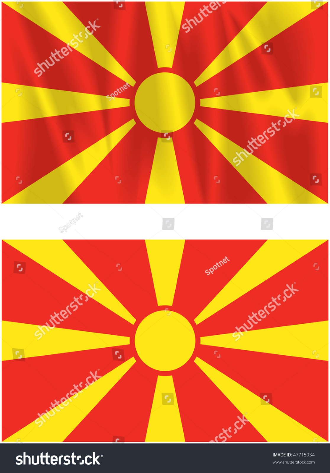 Flag Former Yugoslav Republic Macedonia Stock Illustration