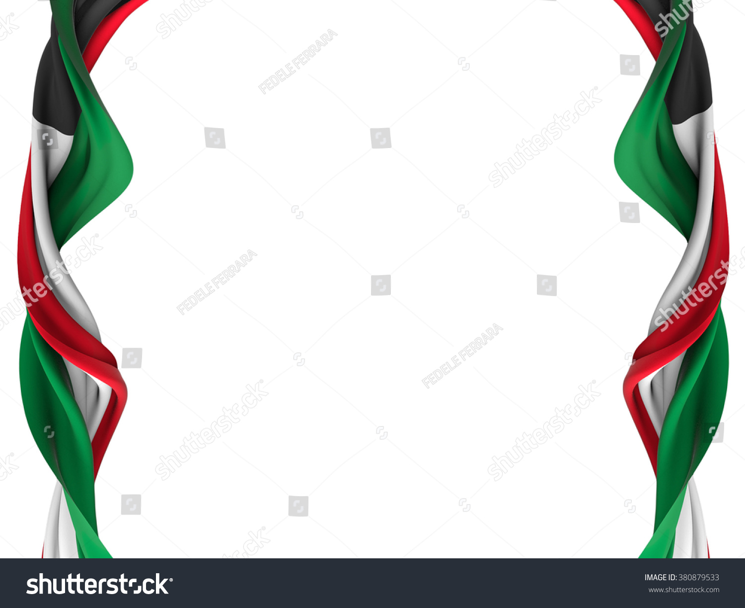 Flag Kuwait Gently Twisted Frame Over Stock Illustration 380879533