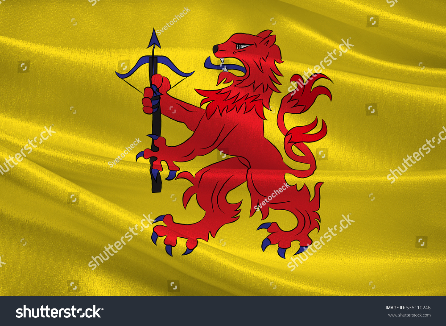 Flag Of Smaland Is A Historical Province In Southern Sweden. 3d ...