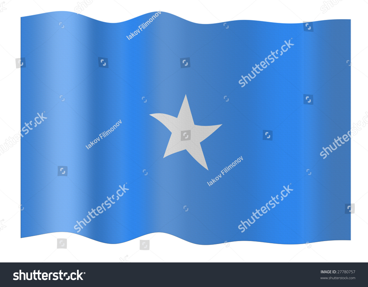 Flag Of Somali. Illustration Over White Background - 27780757 ...