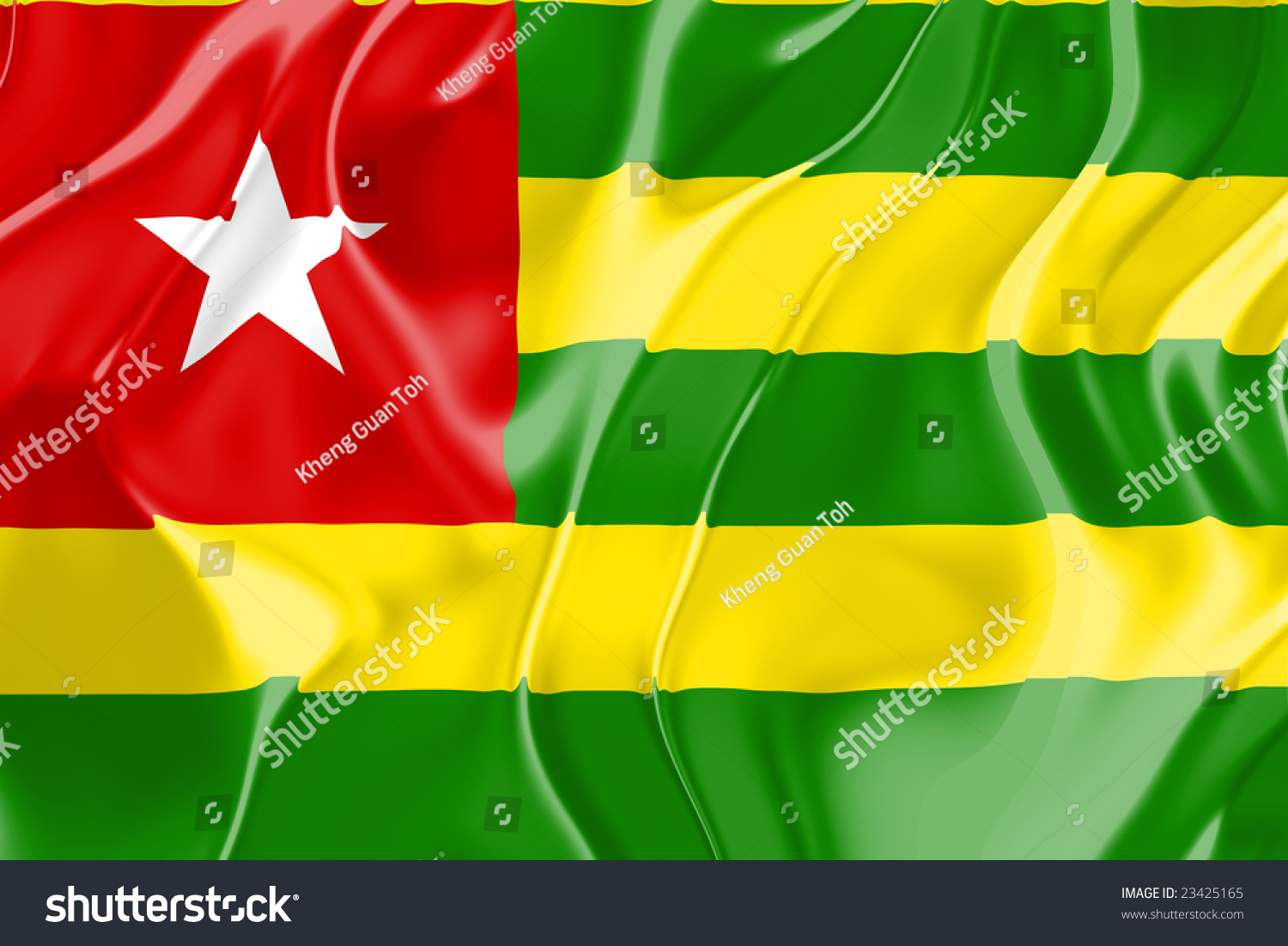 Flag Of Togo, National Country Symbol Illustration - 23425165 ...