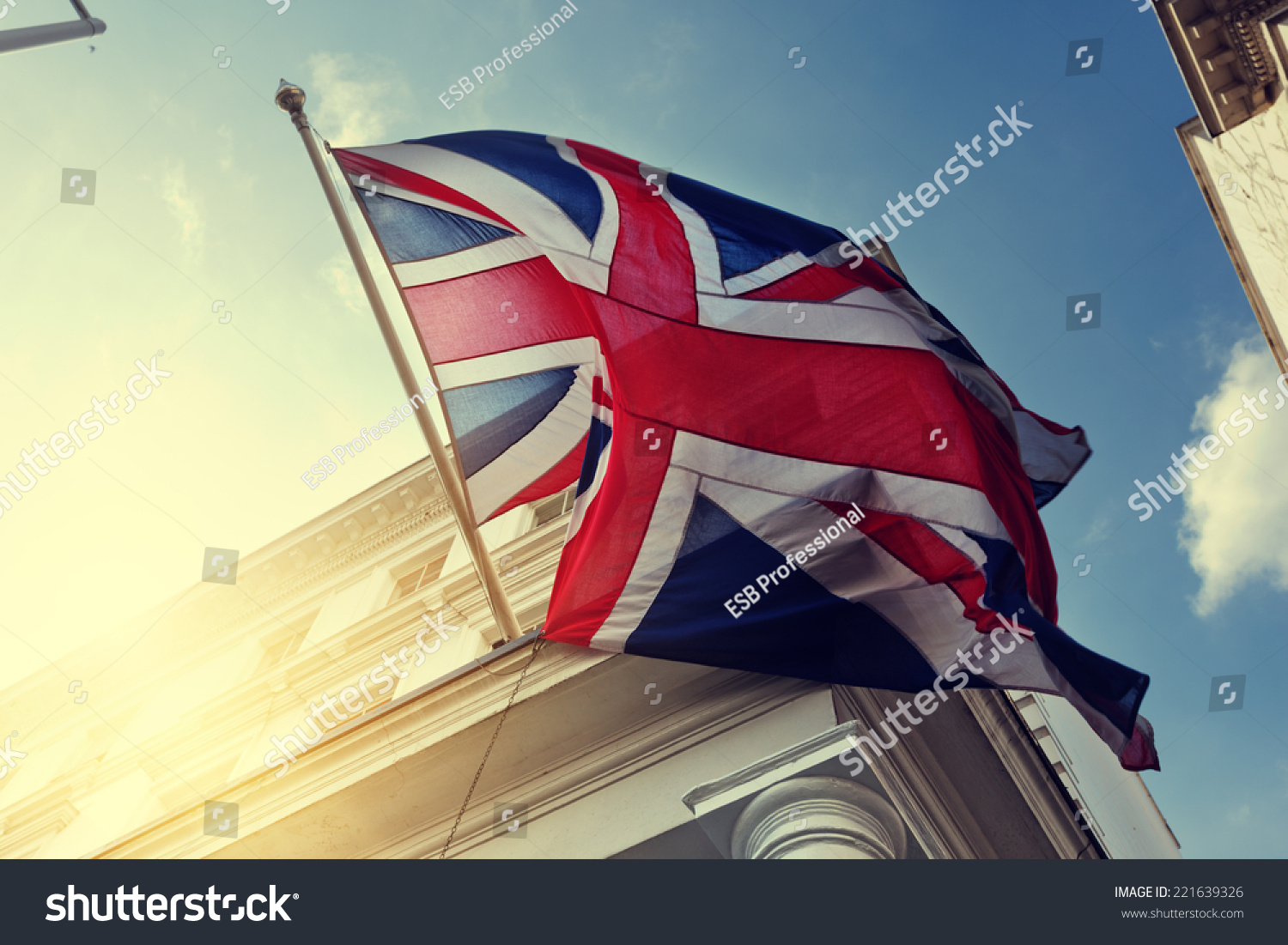 Flag Of Uk On Government Building Stock Photo 221639326 : Shutterstock