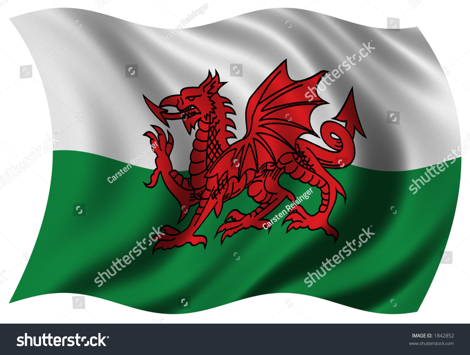 Flag Wales Waving Wind Clipping Path Stock Illustration 1842852 ...