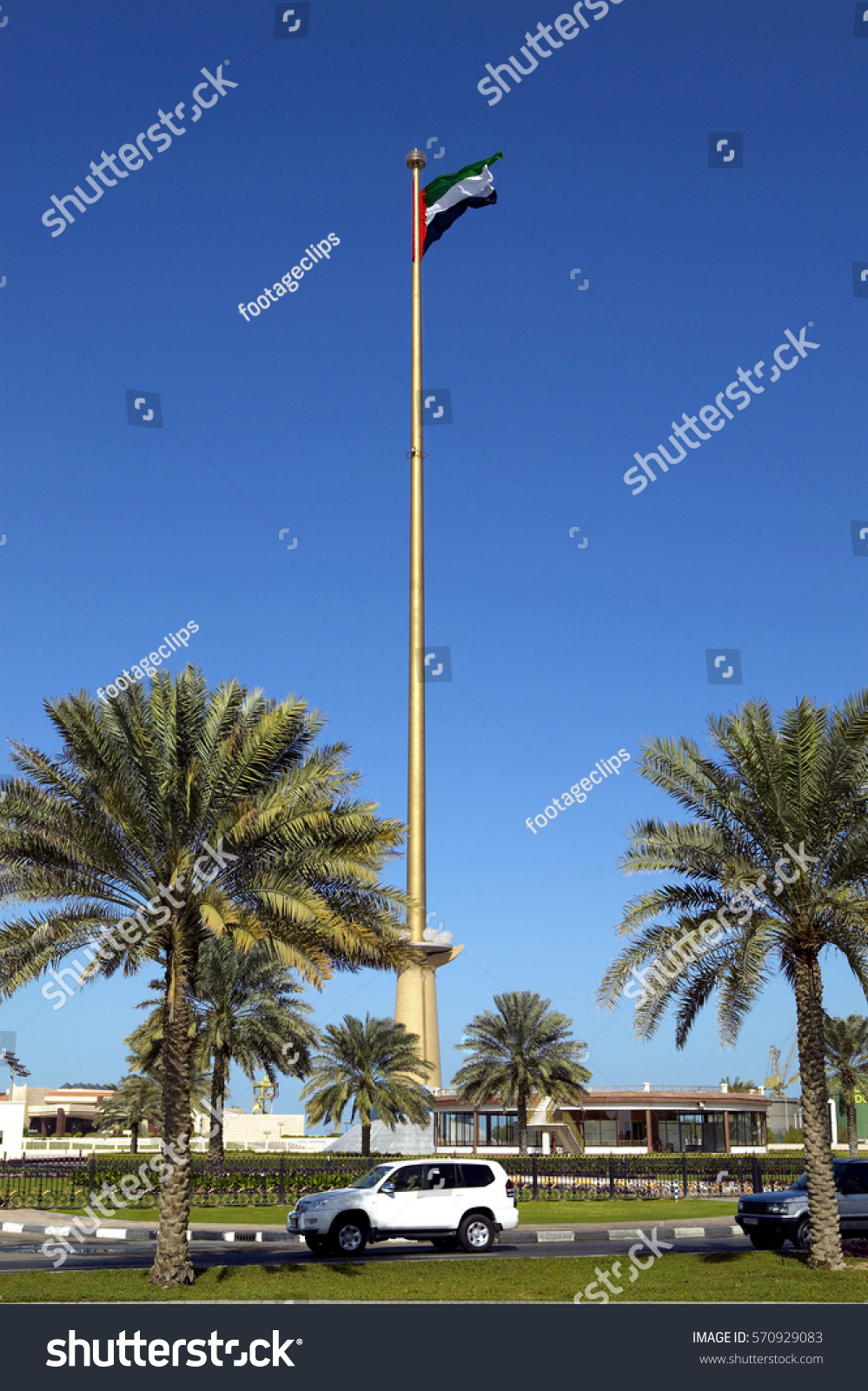 Flagge Union House Jumeirah Dubai Vereinigte Arkivfoto Rediger Na