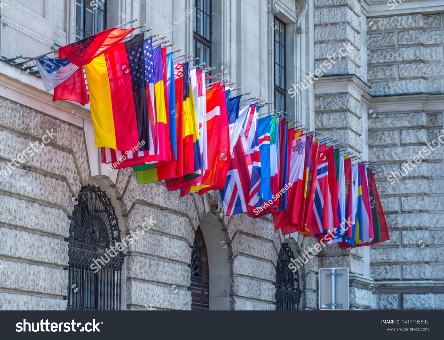 Flags Almost All Countries Northern Hemisphere Stock Photo Edit Now