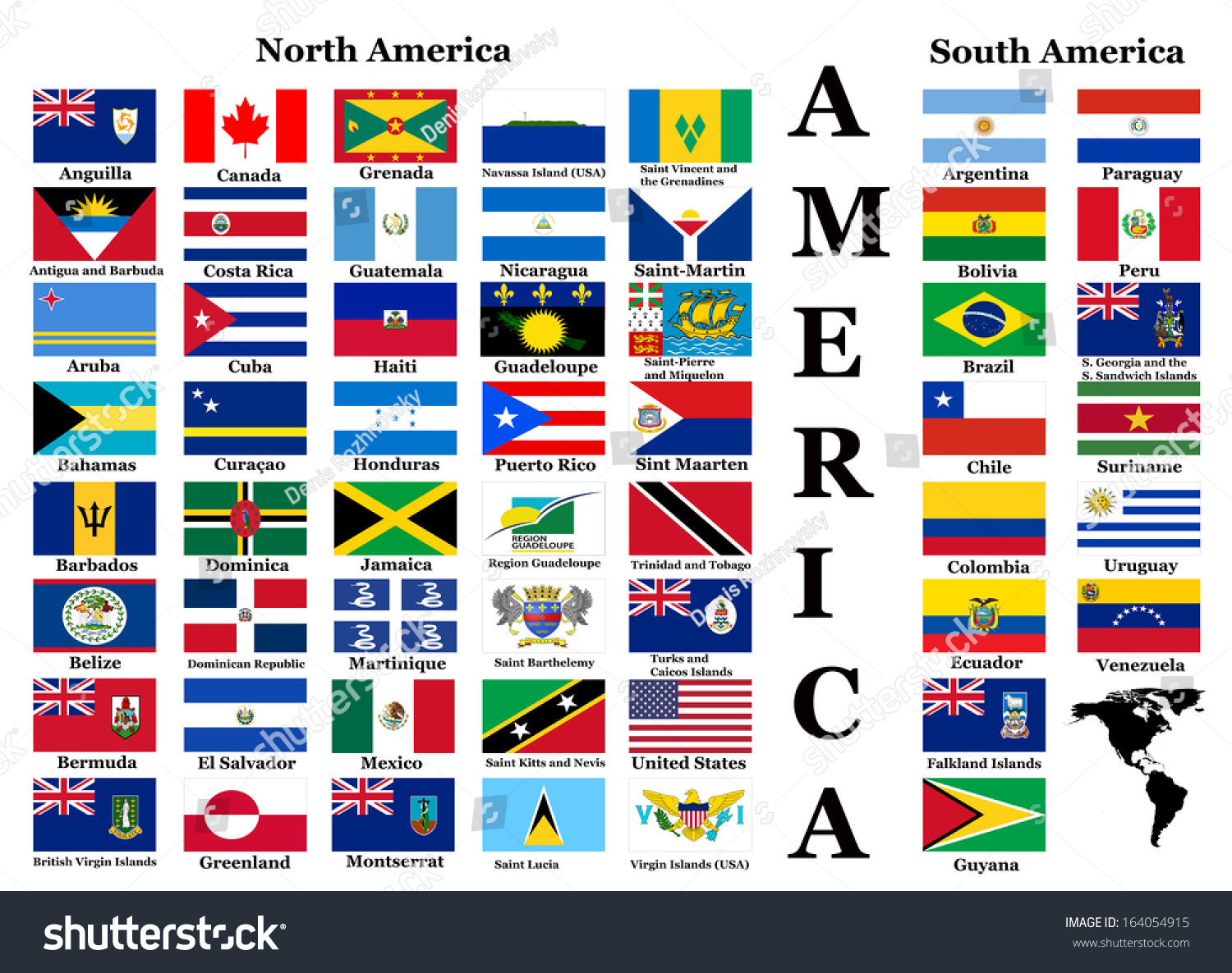 Flags America Complete Set Flags Original Stock Illustration 164054915 ...