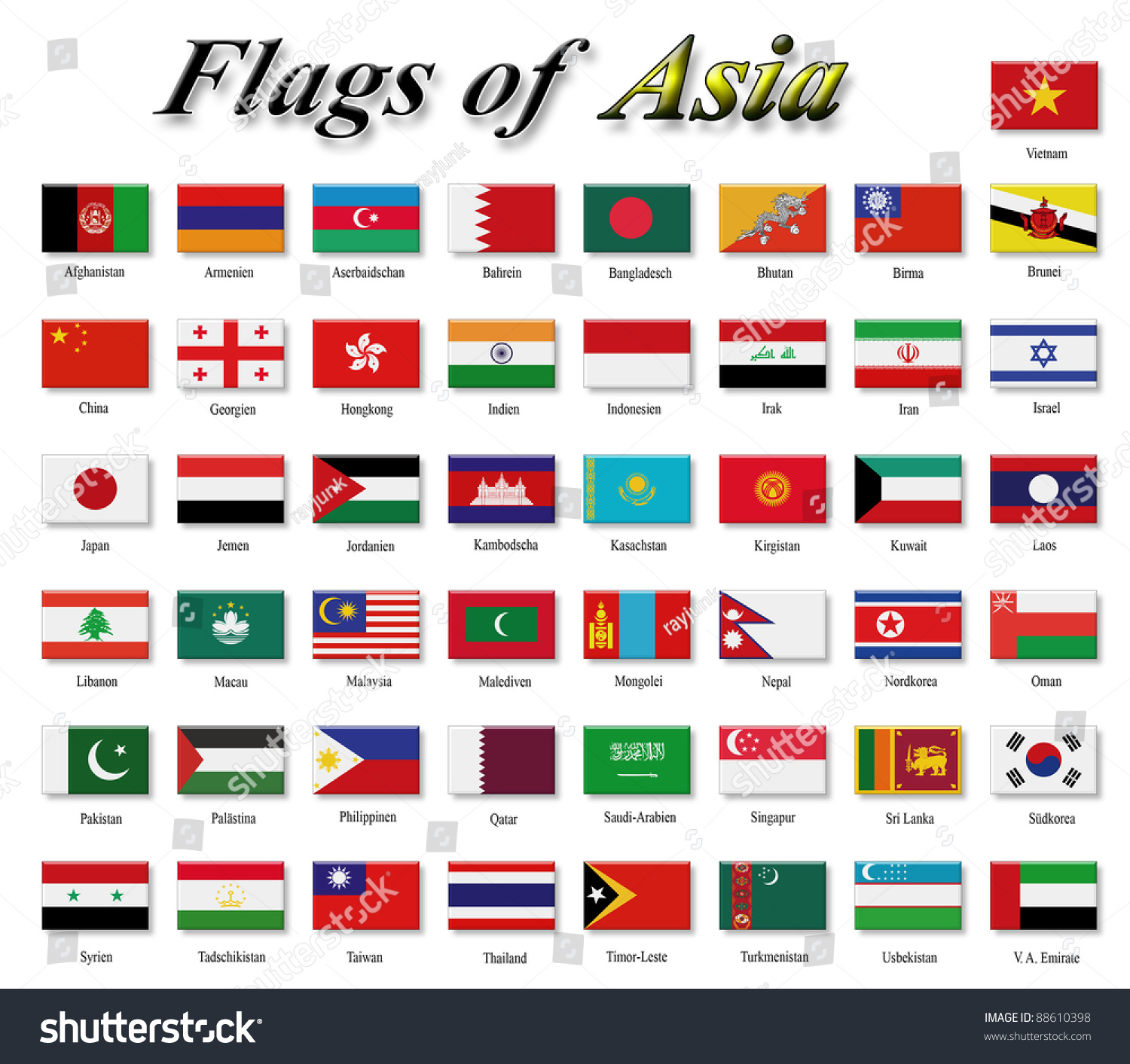 Hide Asia's Flags by Capital, Minefield Quiz - By timmylemoine1