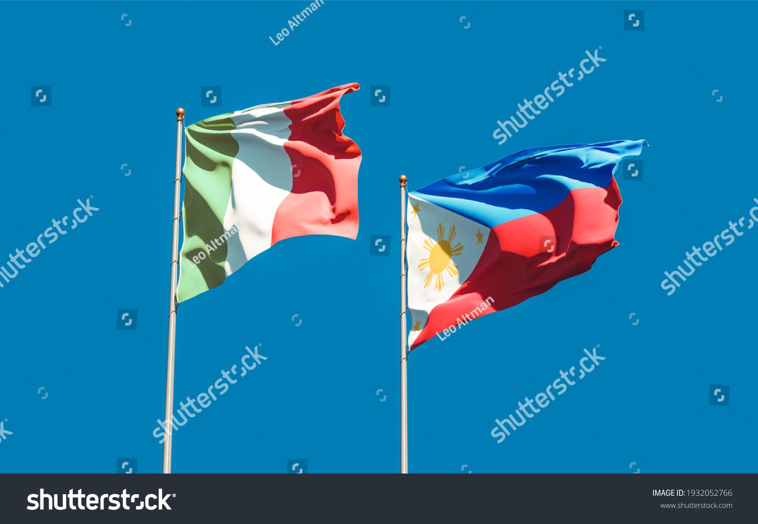 Flags Italy Philippines 3d Artwork Stock Illustration 1932052766 ...