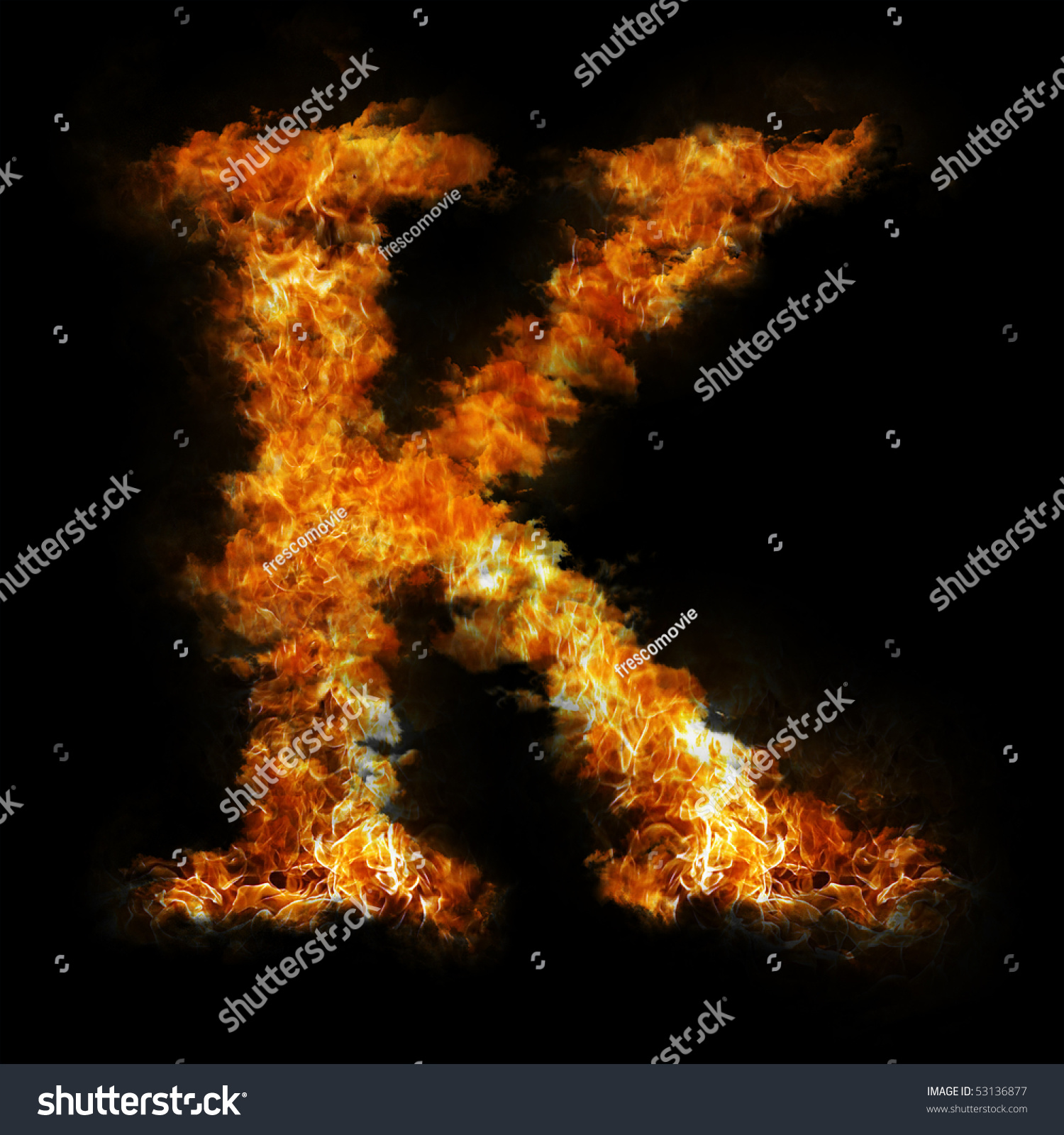 Flame In Shape Of Letter K Stock Photo 53136877 : Shutterstock