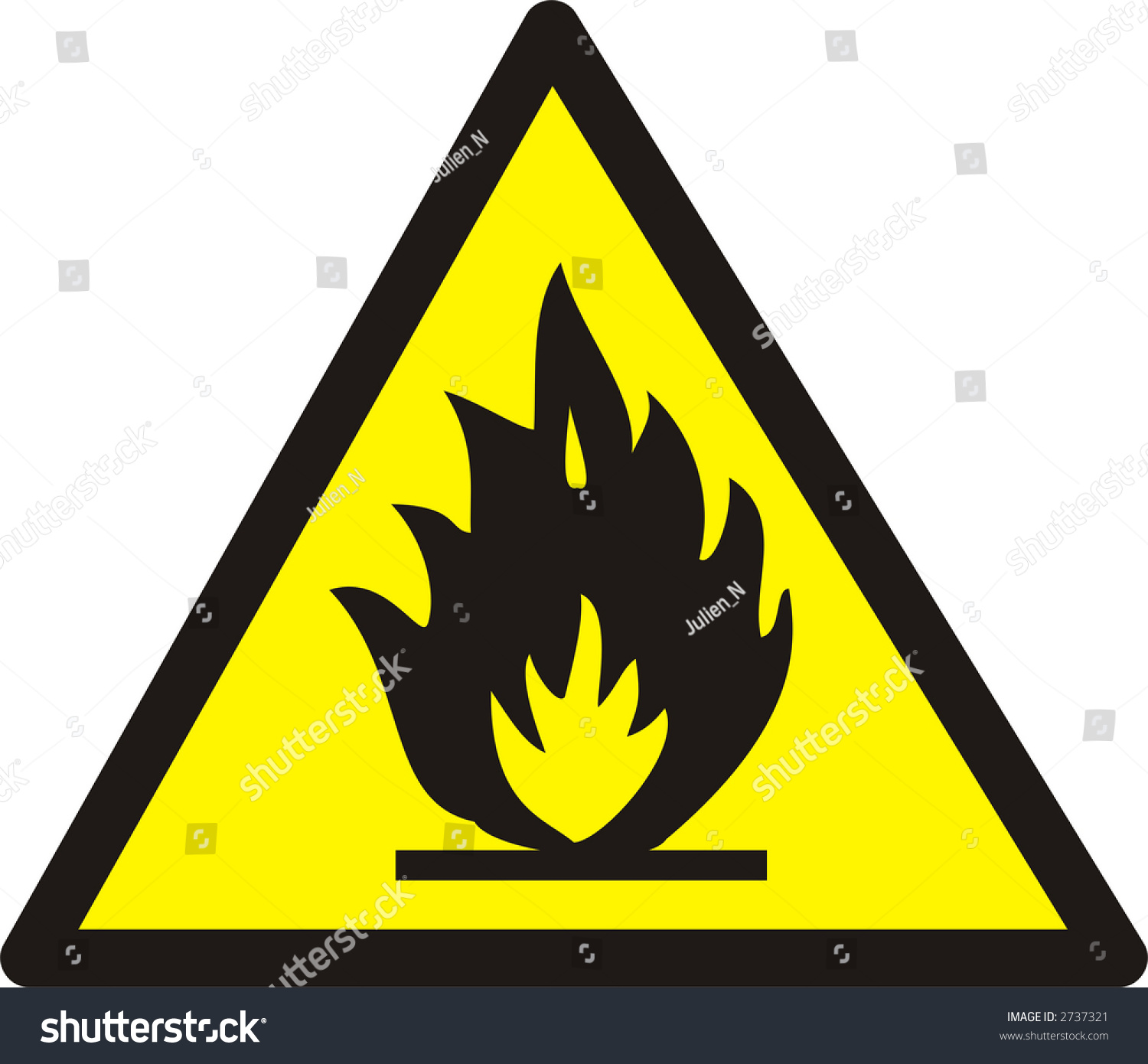 Flame Warning Sign Isolated On White Stock Photo 2737321 - Shutterstock