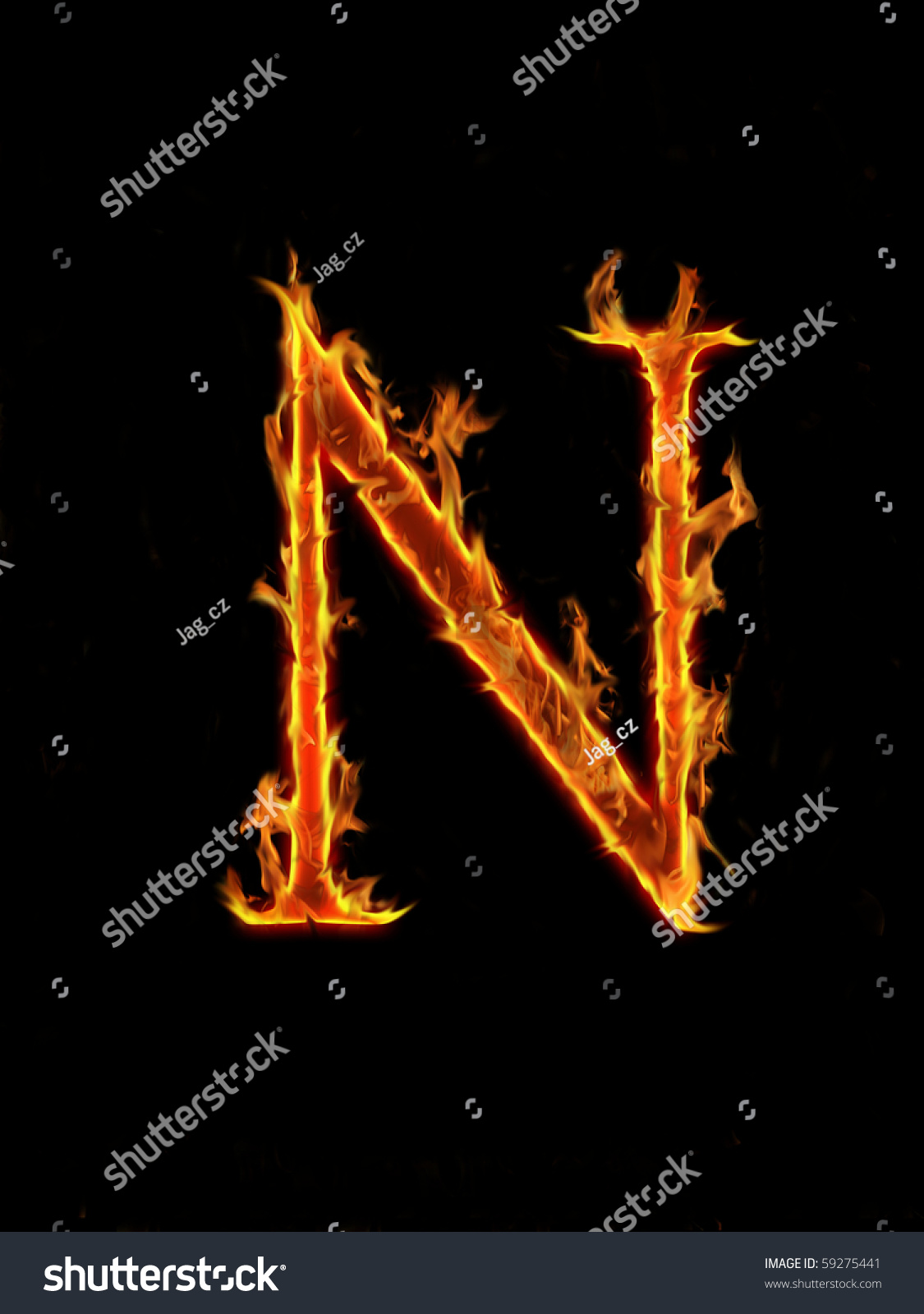 Flaming Font, Letter N Stock Photo 59275441 : Shutterstock