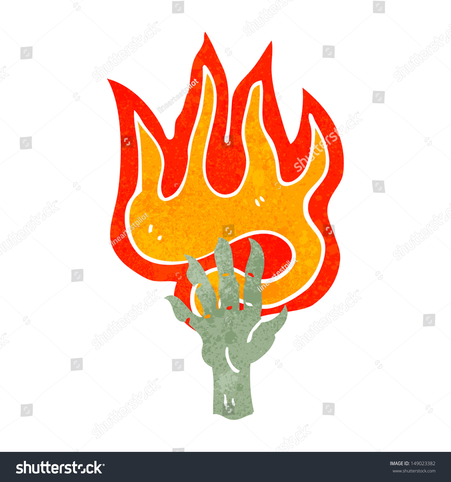 Flaming Hand Symbol Stock Photo 149023382 : Shutterstock