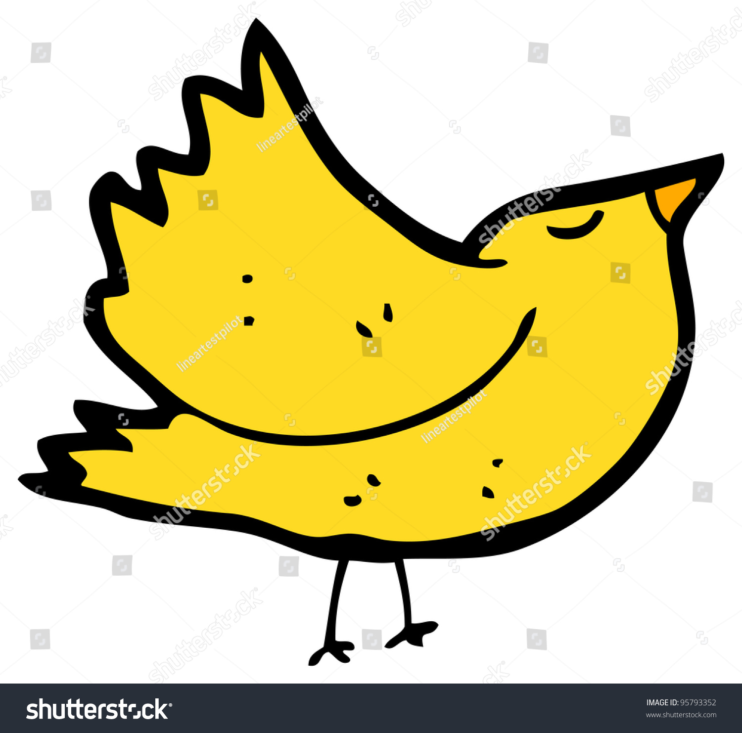 Flapping Yellow Bird Cartoon Stock Photo 95793352 : Shutterstock