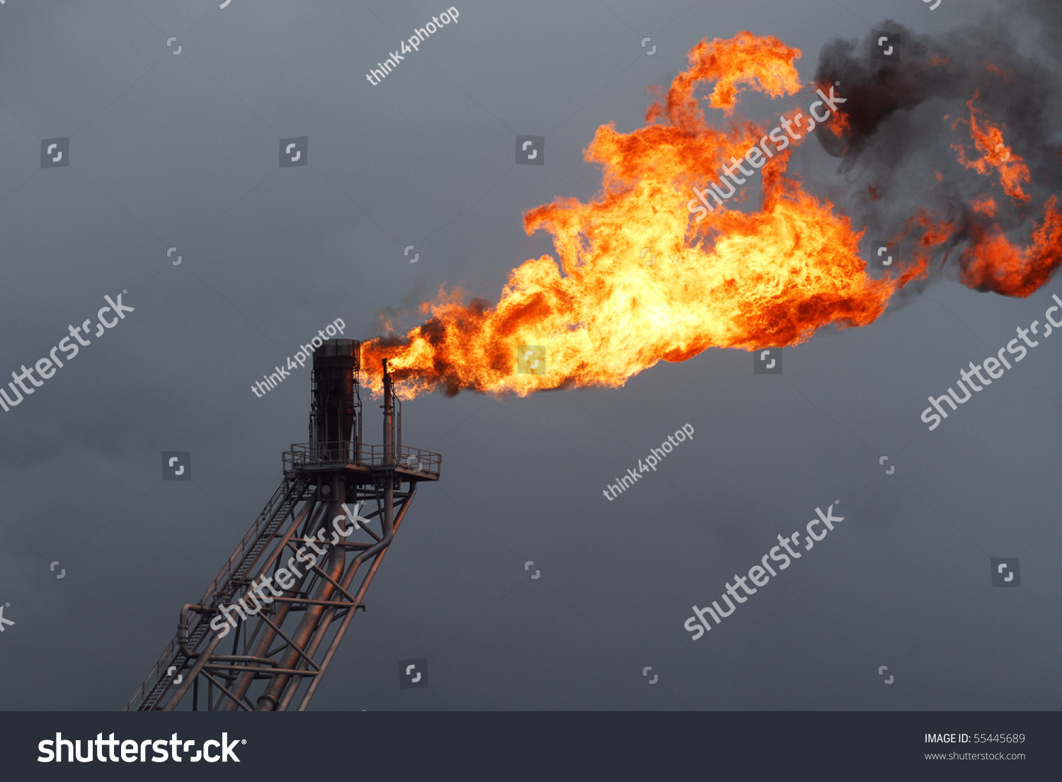 Flare Boom Nozzle Fire On Offshore Stock Photo 55445689 - Shutterstock