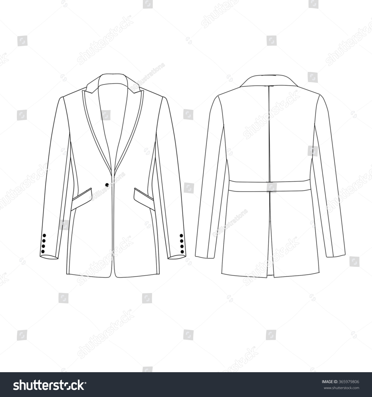 Flat Fashion Sketch Template Man Suit Stock Illustration 365979806 ...