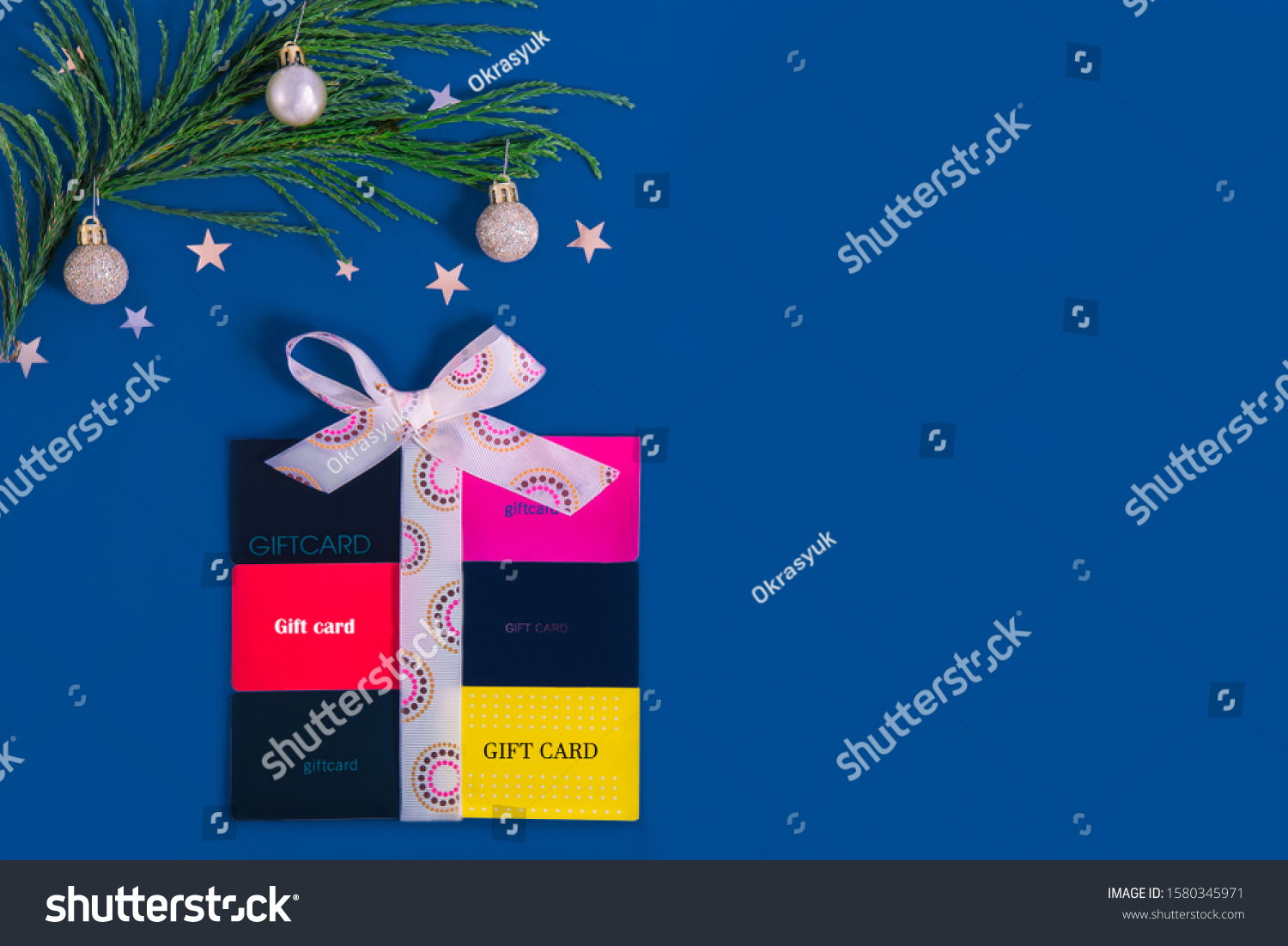 Flat Lay Gift Box Shape Bow Stock Photo Edit Now 1580345971