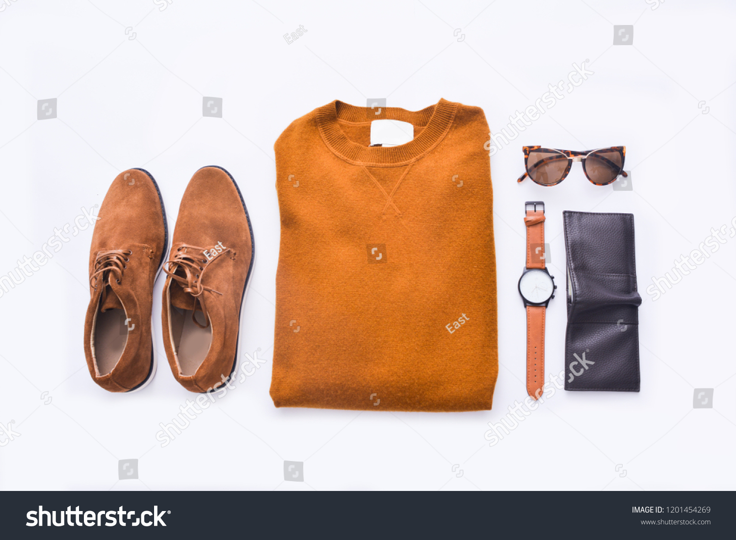 Flat Lay Male Fashion Clothes Accessories Stock Photo 1201454269 ...