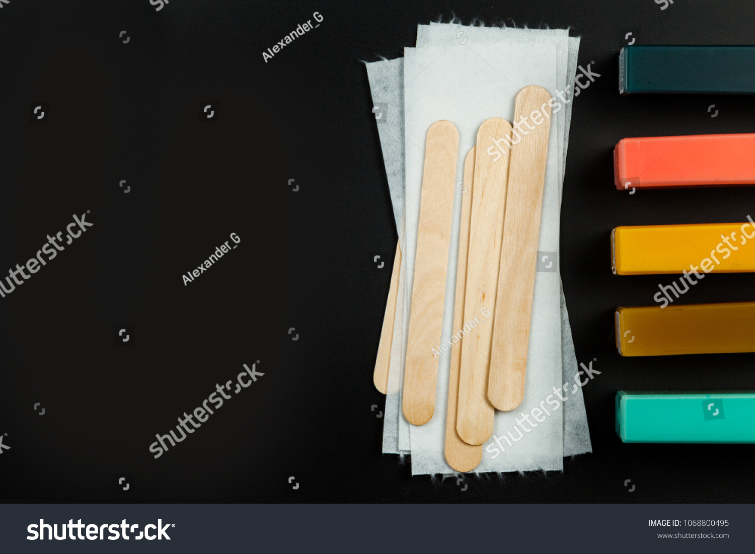 Flat Lay Top View Wax Cartridges Stock Photo Edit Now 1068800495