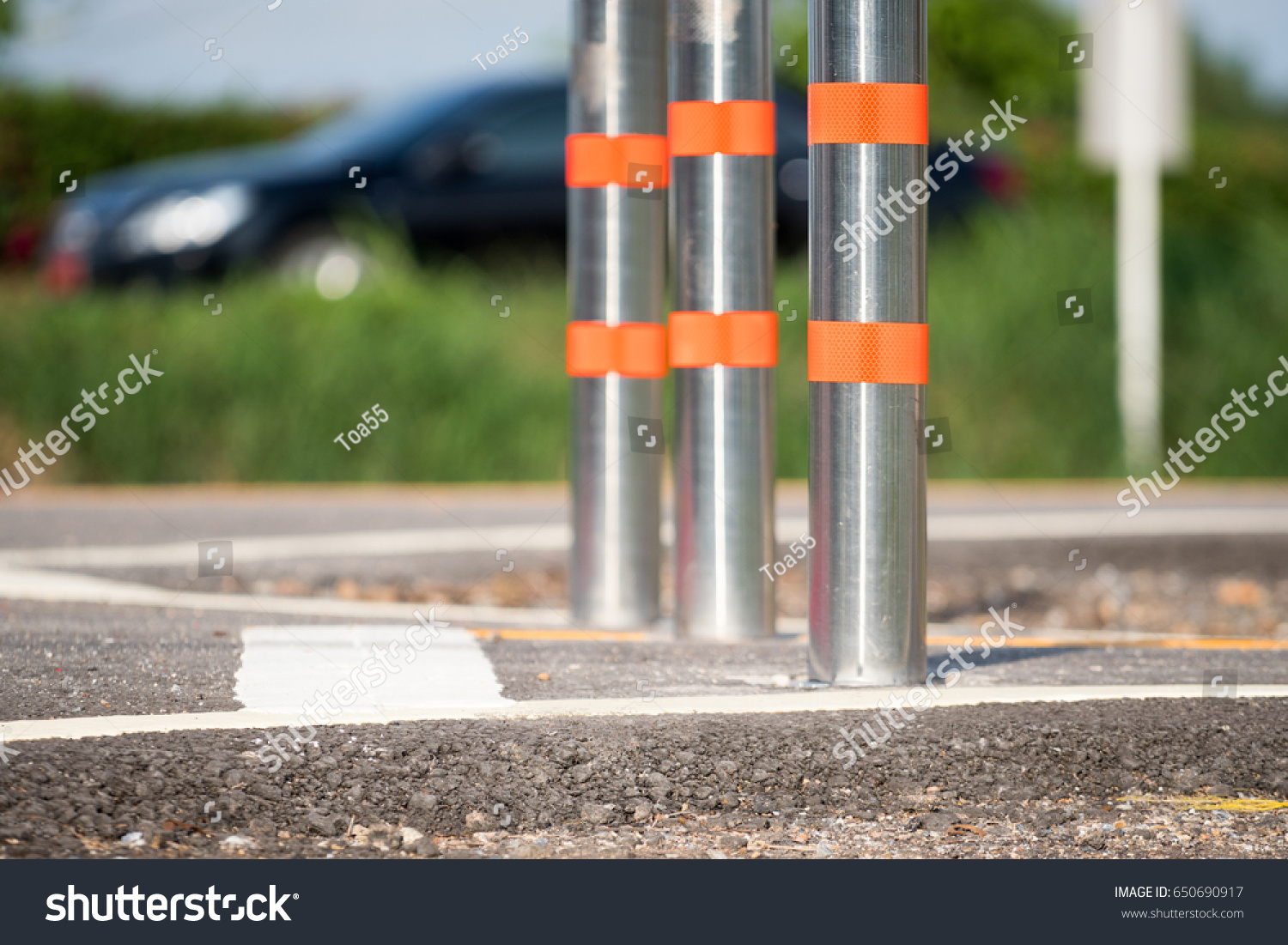 Flexible Traffic Bollard Bike Lane Stock Photo 650690917 | Shutterstock