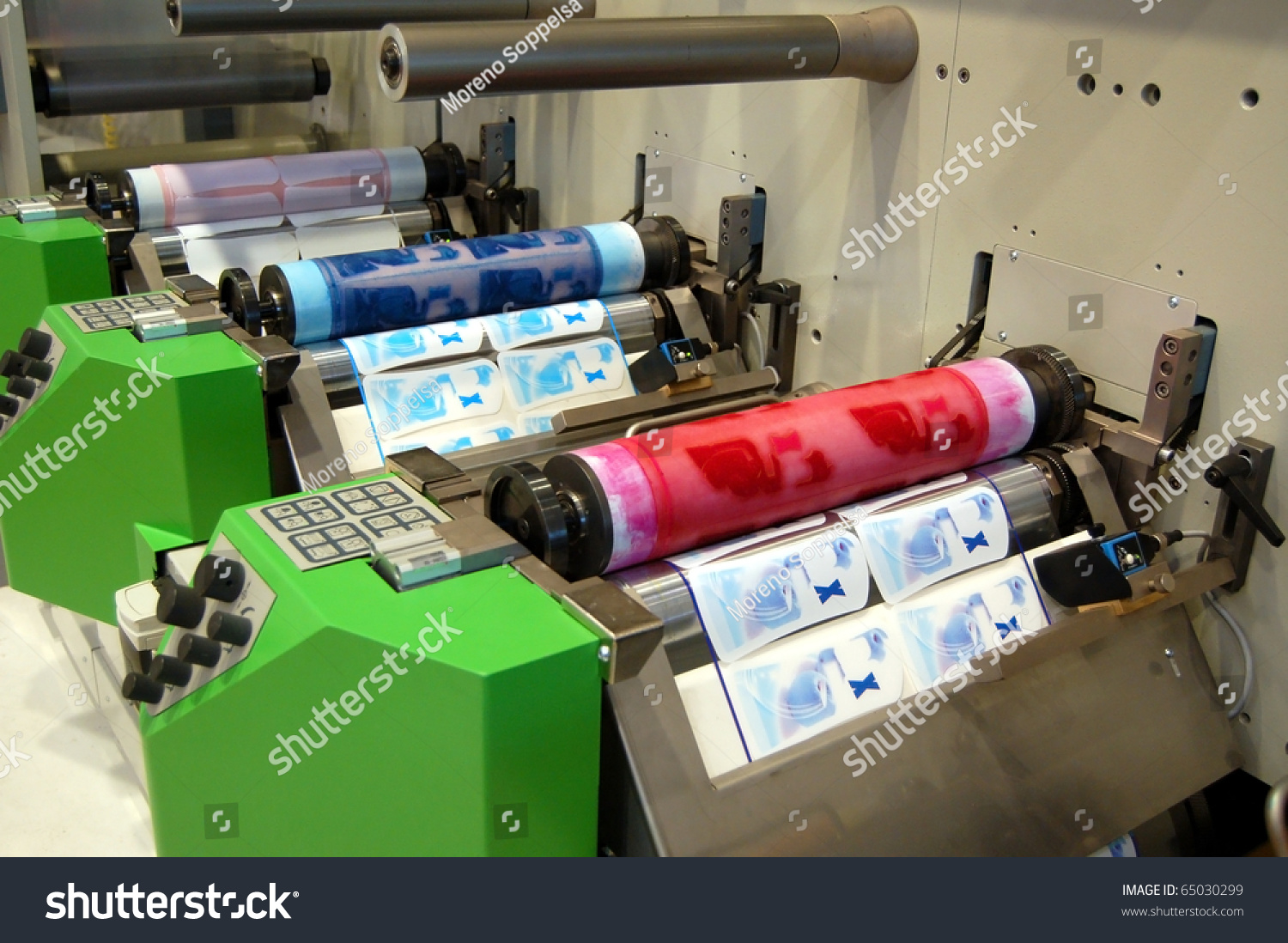 Flexo Press Printing Label Flexography Also Stock Photo 65030299