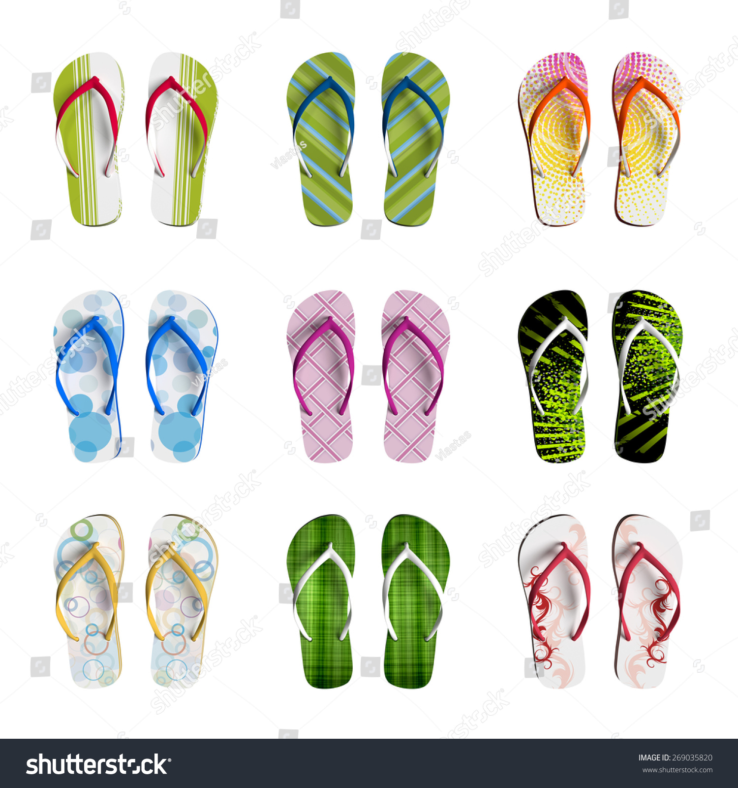 Flip Flops Isolated On White Stock Illustration 269035820 - Shutterstock