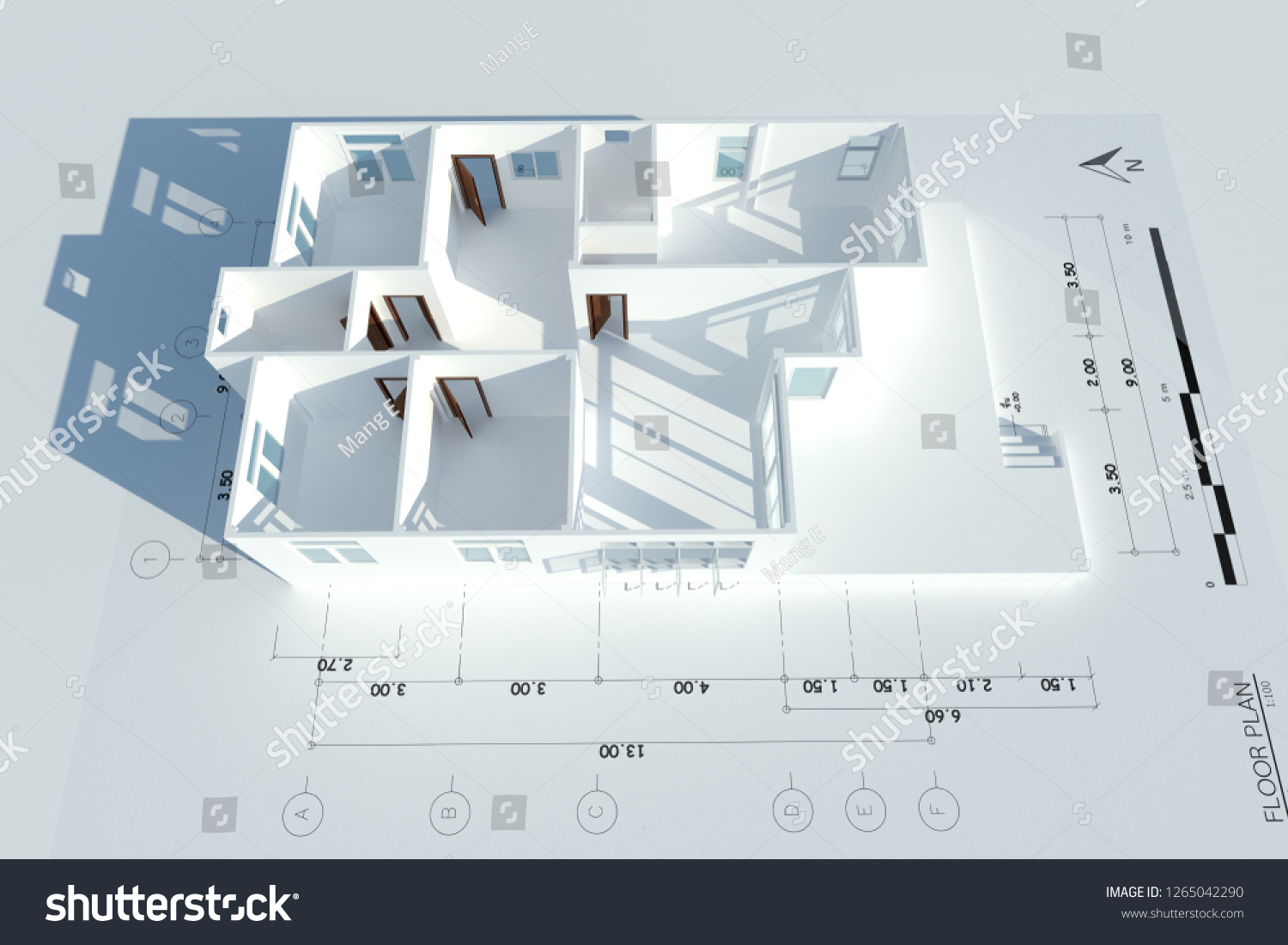 Floor Plan House Top View 3d Stock Illustration 1265042290 | Shutterstock