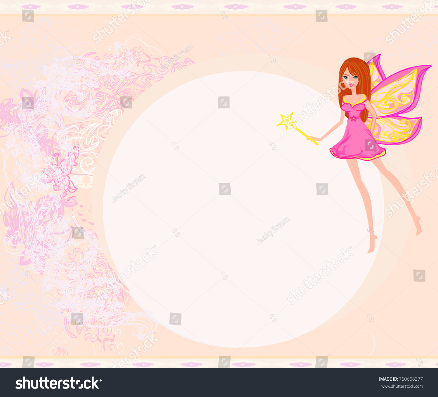 Floral Background Beautiful Fairy Stock Illustration 760658377