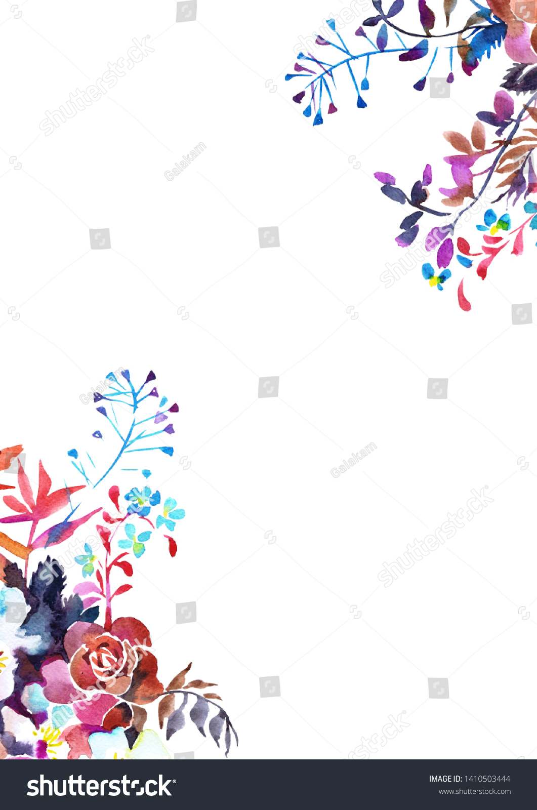 Floral Card Design Border Frame Made Stock Illustration 1410503444 ...