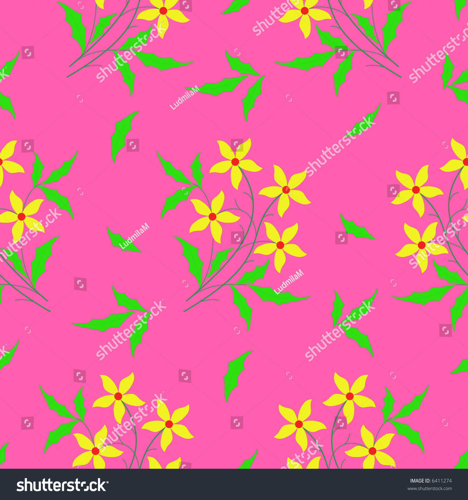 Floral Fabric Pattern, Seamlessly Texture Stock Photo 6411274 ...