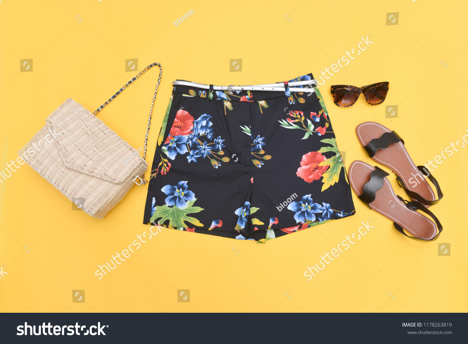 floral shoes and bag