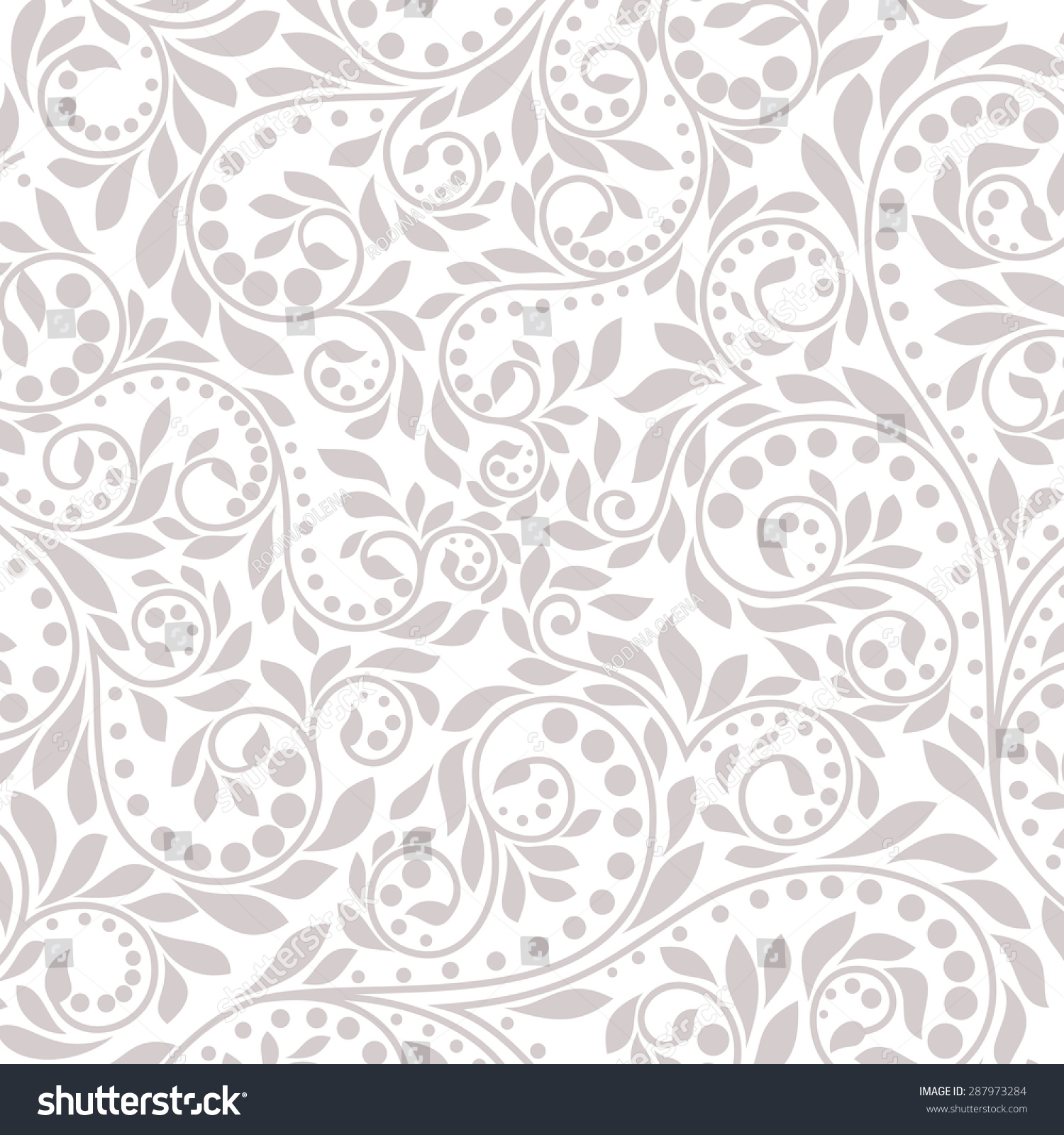 Floral Pattern Wallpaper Baroque Damask Gray Stock Illustration 287973284