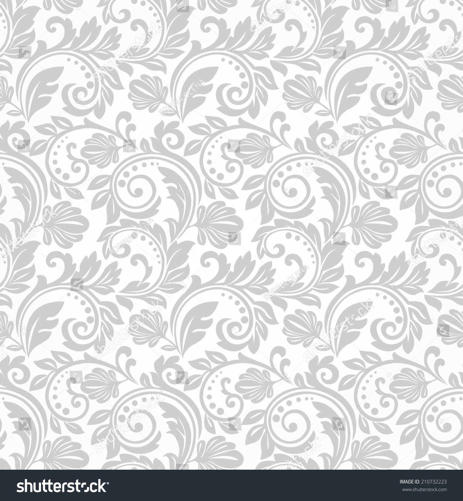 Floral Pattern. Wallpaper Baroque, Damask. Seamless Background. Gray ...