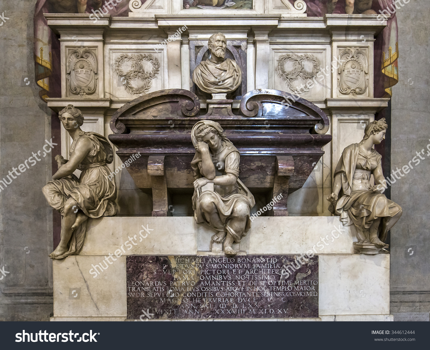 Florence, Italy, October 26, 2015 : Tomb Of Michelangelo Buonarroti In ...