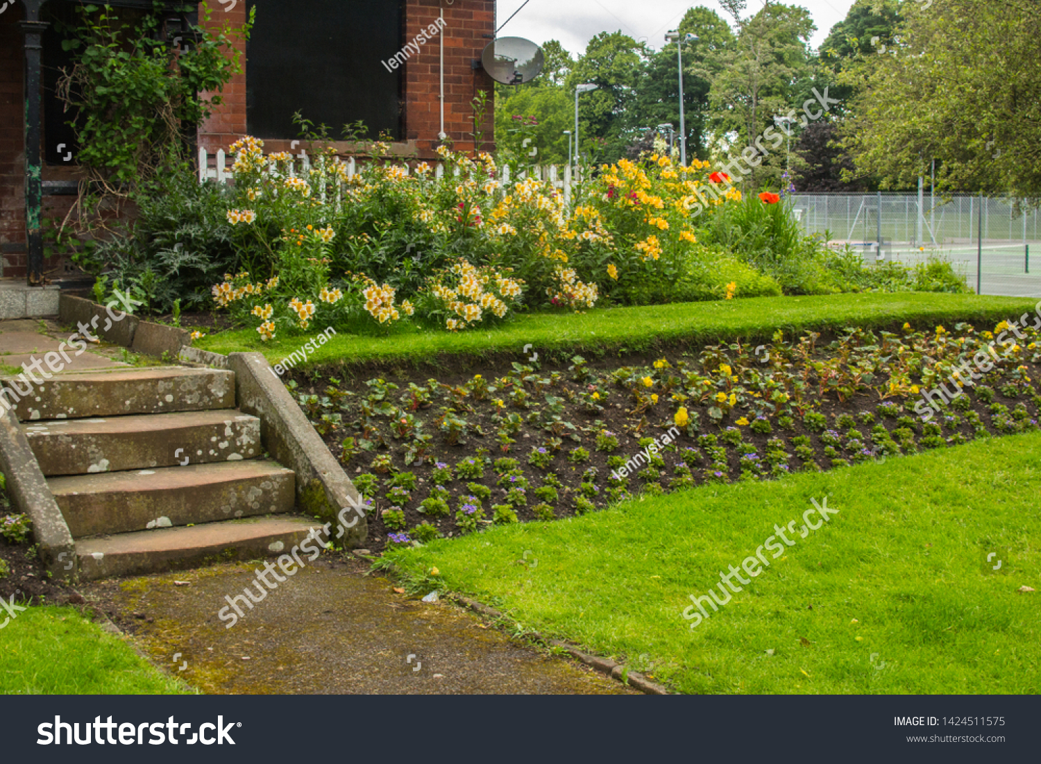 Landscape beds in front of house