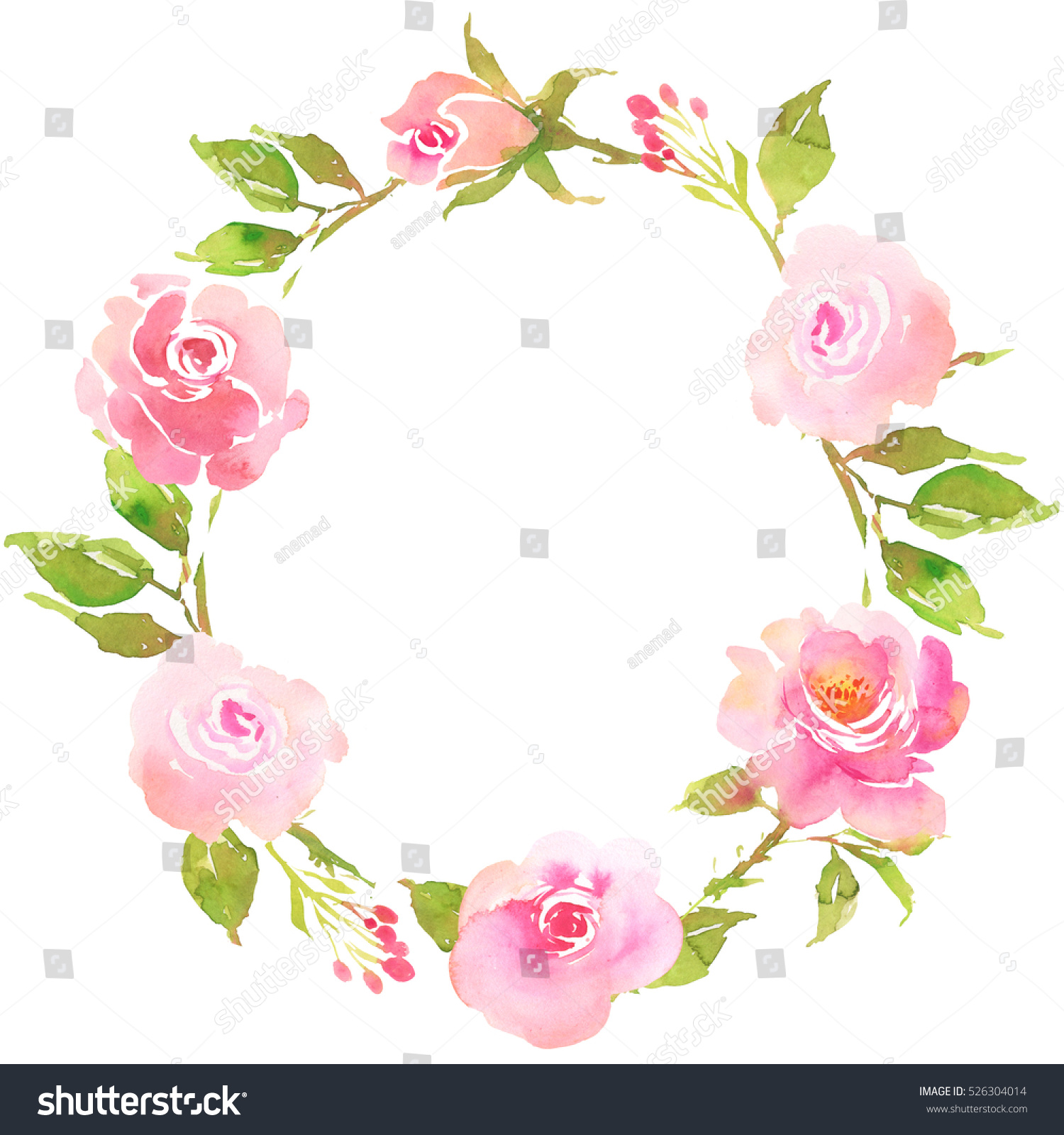 Flower Bohemian Wreath Roses Decorative Composition Stock Illustration ...