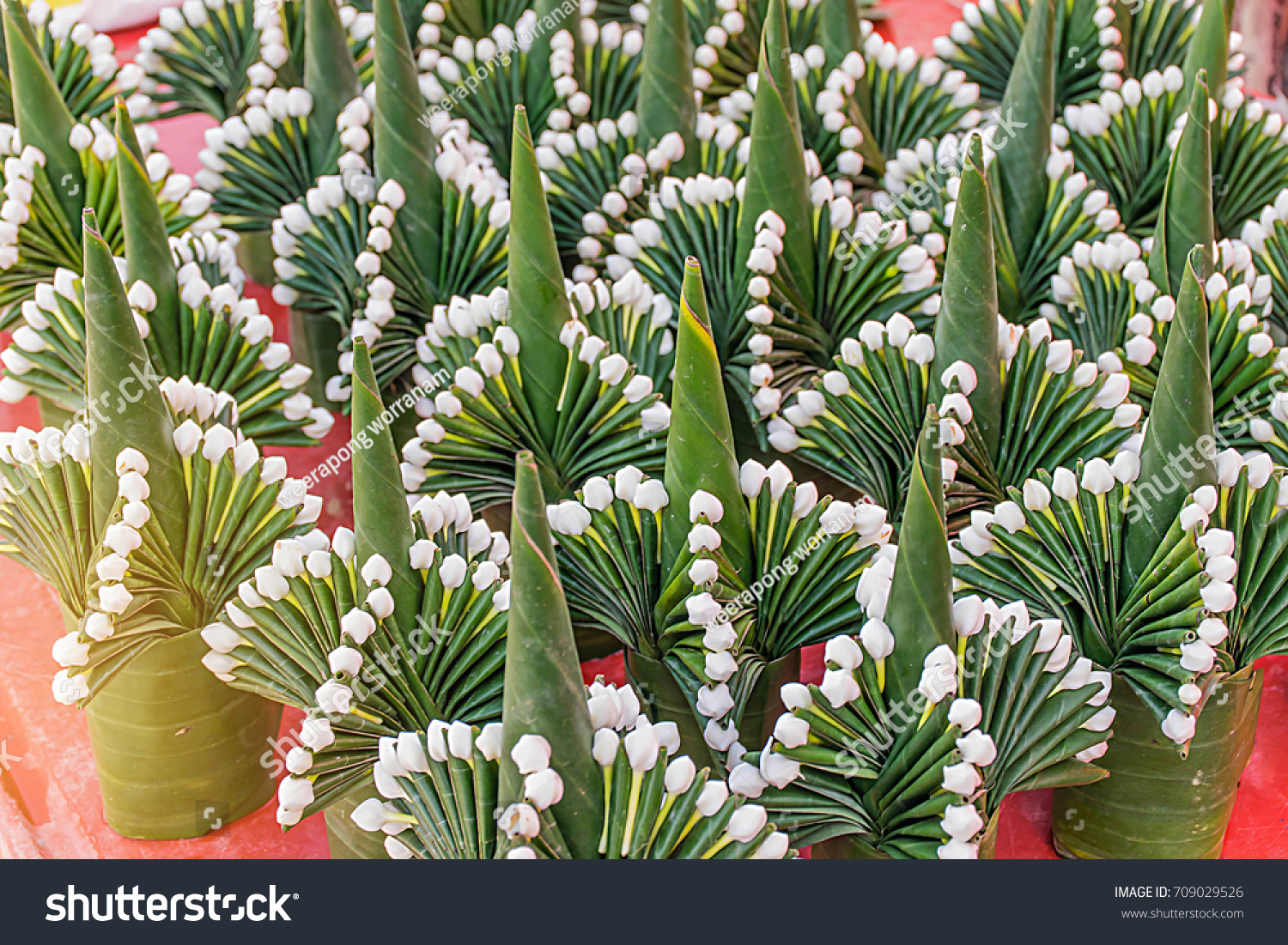 Flower Crafts Buddhist Religious Ceremonyflower Buddhists Stock Photo Edit Now 709029526