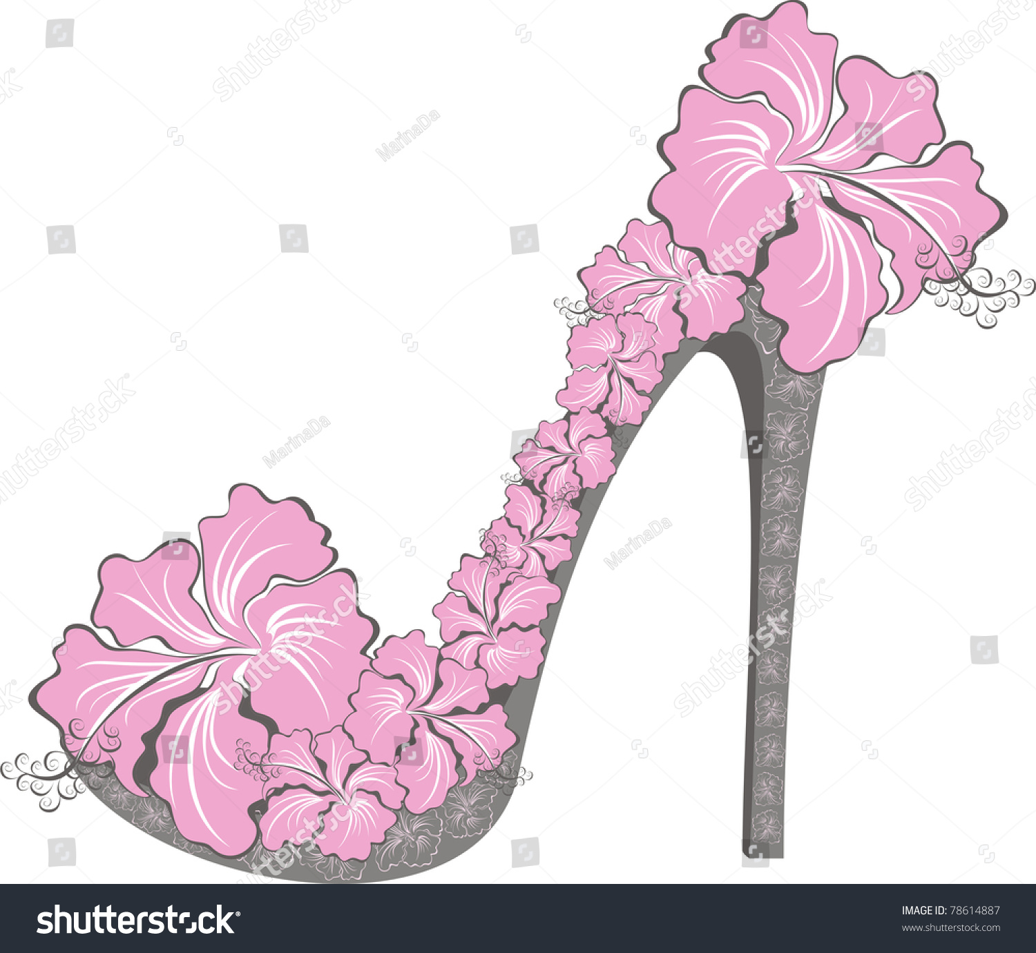 flower high heel shoes