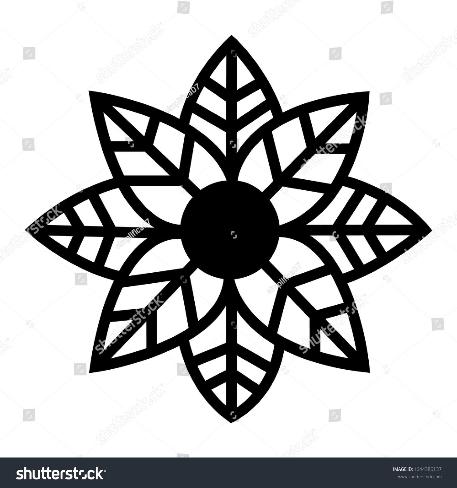 Flower Illustration Black Icon Design Stock Illustration 1644386137 Flower Illustration Black Icon Design Stock Illustration 1644386137