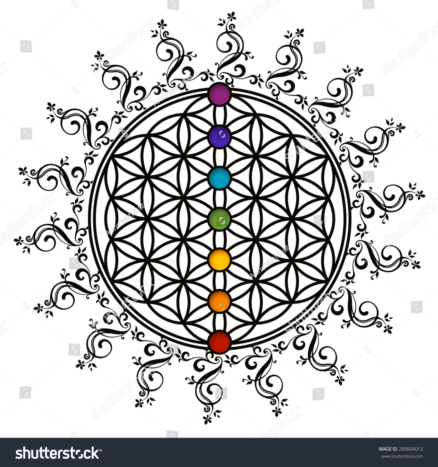 Flower Of Life, Chakras Stock Photo 289804013 : Shutterstock