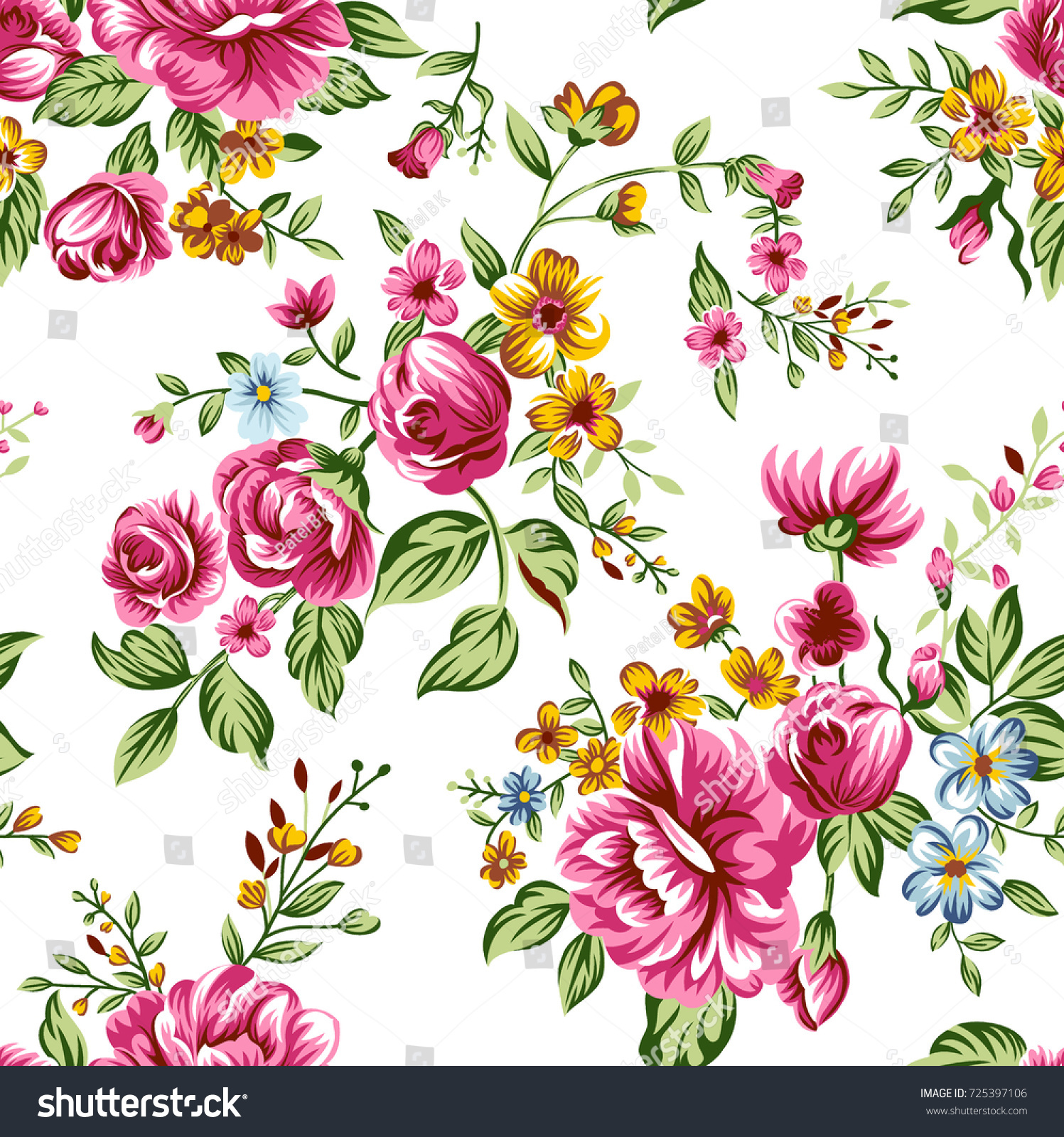 Flower Pattern Stock Illustration 725397106 | Shutterstock