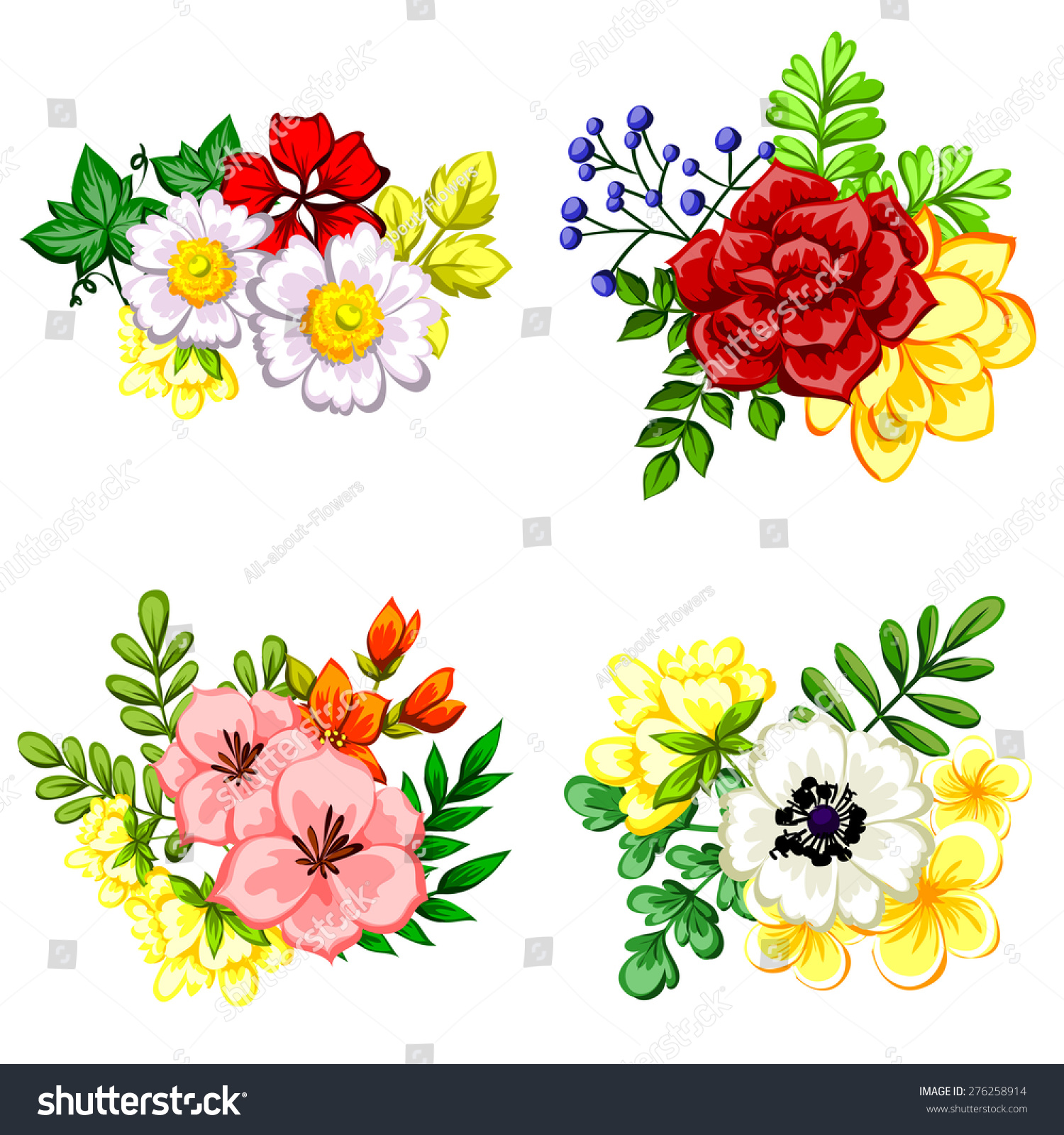 Flower Set Stock Illustration 276258914 - Shutterstock