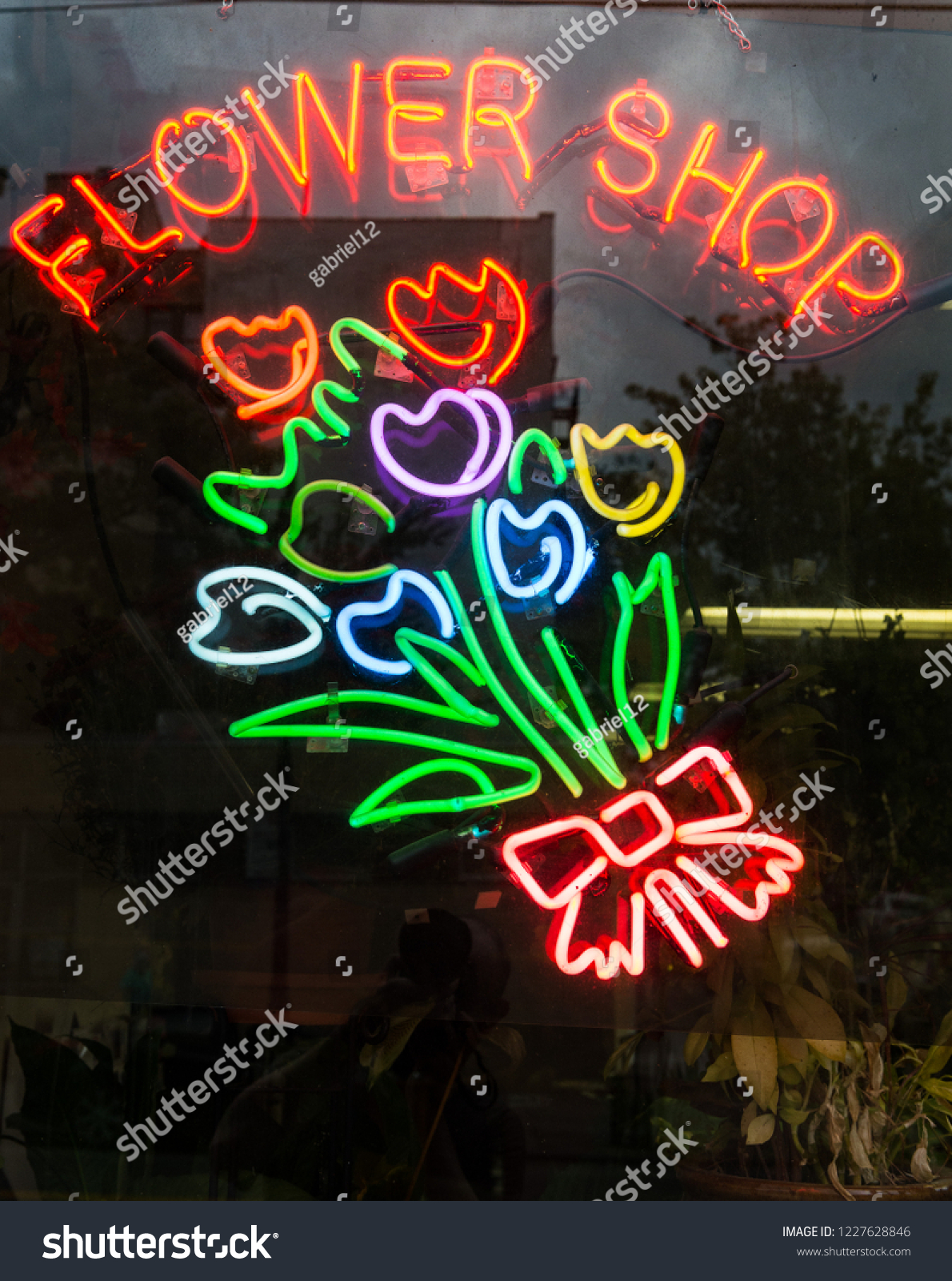 i133-b OPEN Florist Shop Flower Display Neon Light Sign 