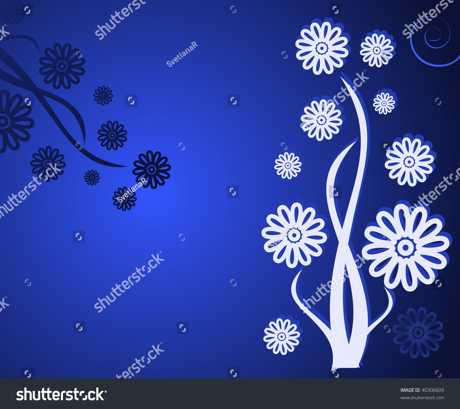 Flowers Raster Wallpaper Stock Illustration 40306609